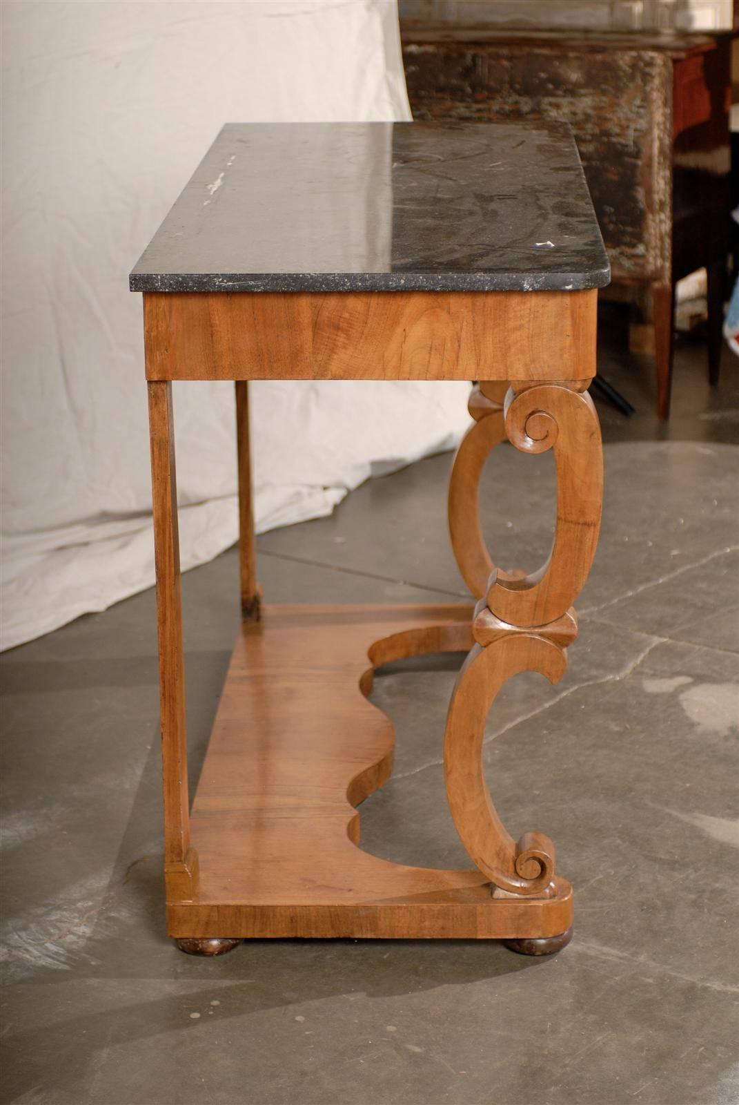 19th Century Charles X Console with Black Marble Top, circa 1825 3