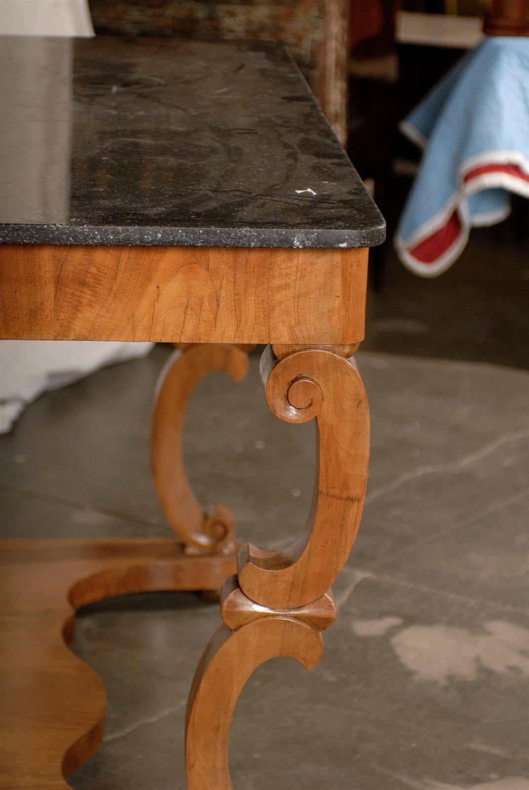 19th Century Charles X Console with Black Marble Top, circa 1825 4