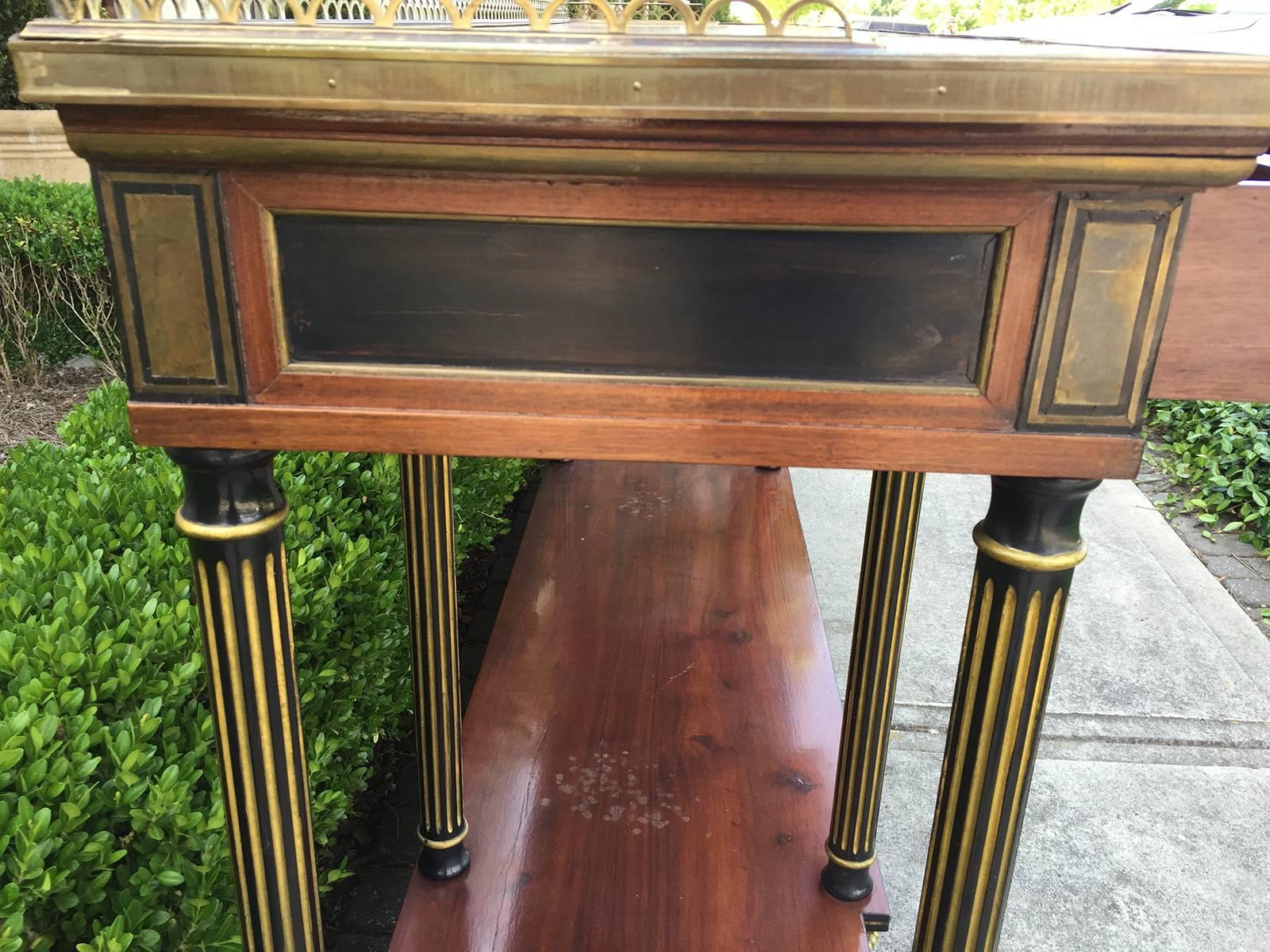 19th Century French Console, Ebonized Legs, in the Style of Maison Jansen 1