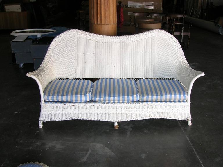1930s American White Wicker Sofa at 1stDibs vintage wicker sofa