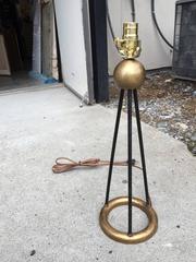 Early 1900s American Bronze and Iron Lamp by Woodruff & Edwards