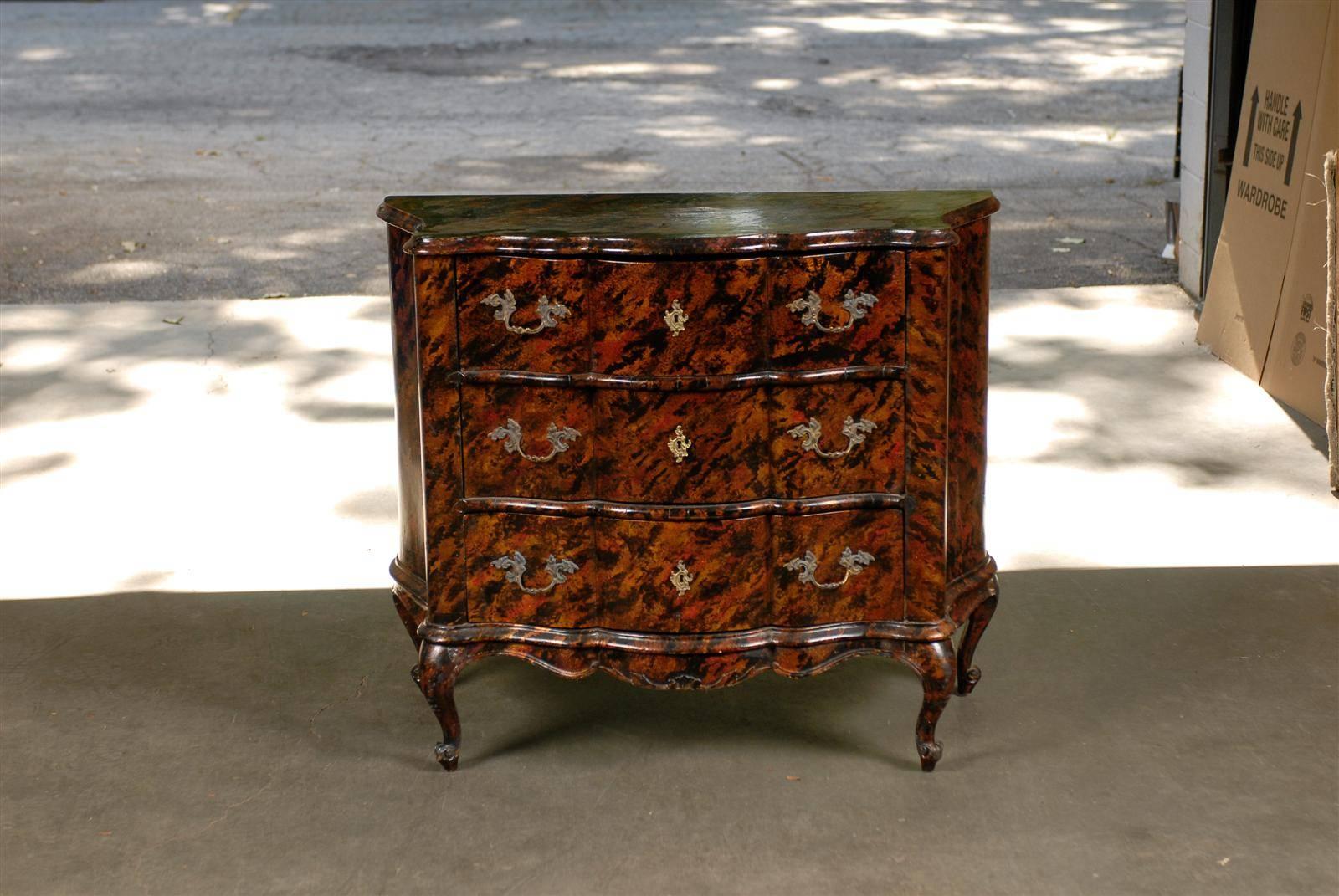20th century Italian faux tortoise painted chest.