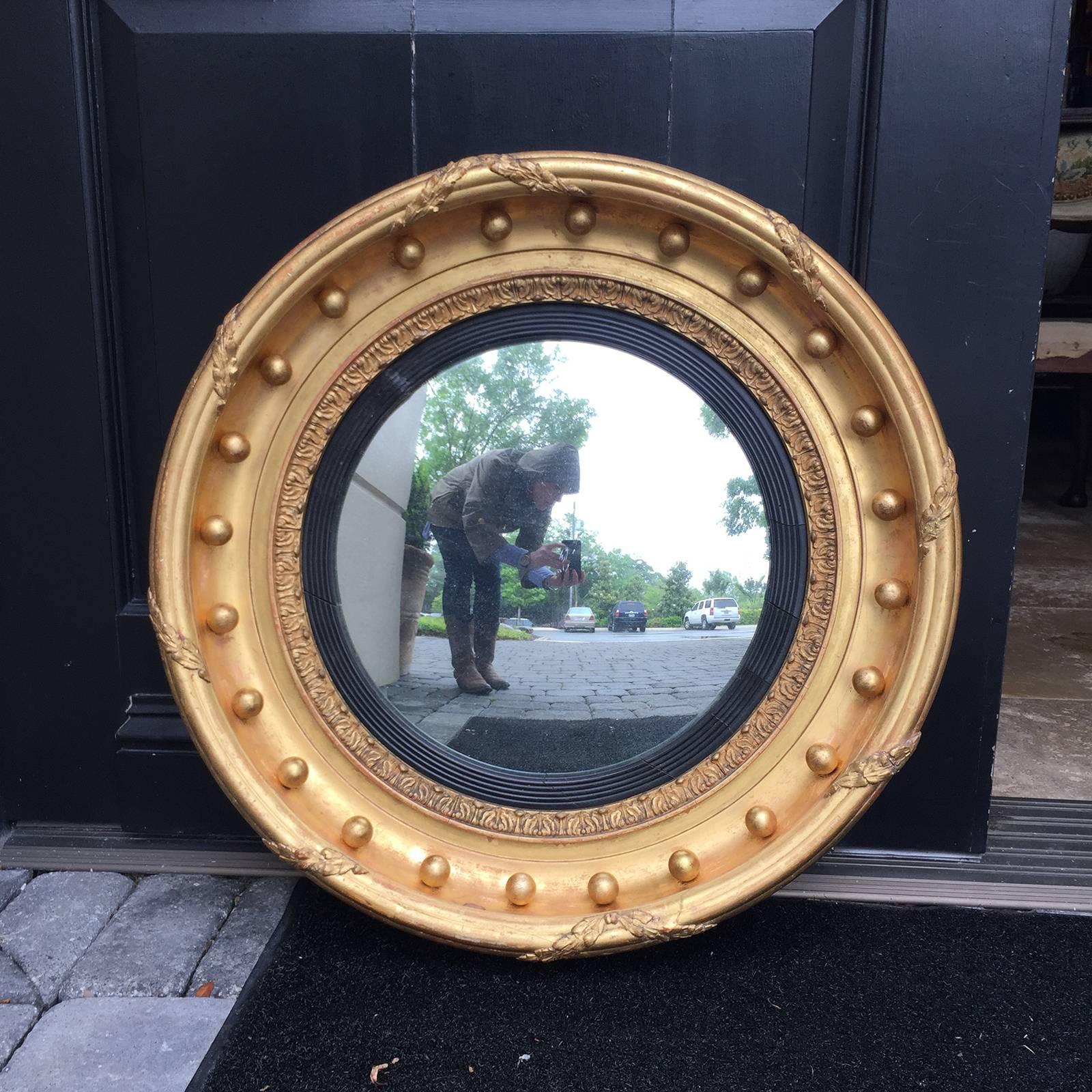 English Convex Mirror, circa 1820 In Good Condition In Atlanta, GA