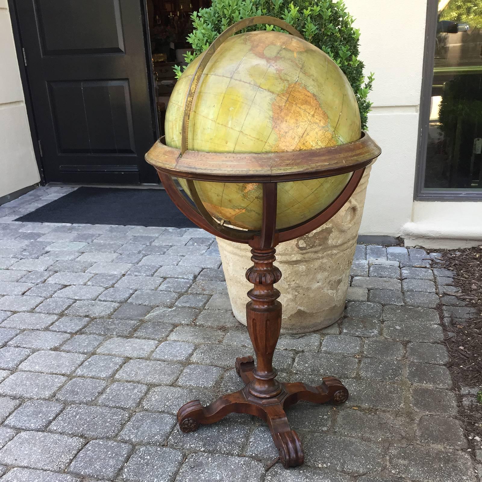 Early 20th Century Rand McNally & Co.Terrestrial Globe on Stand, circa 1920