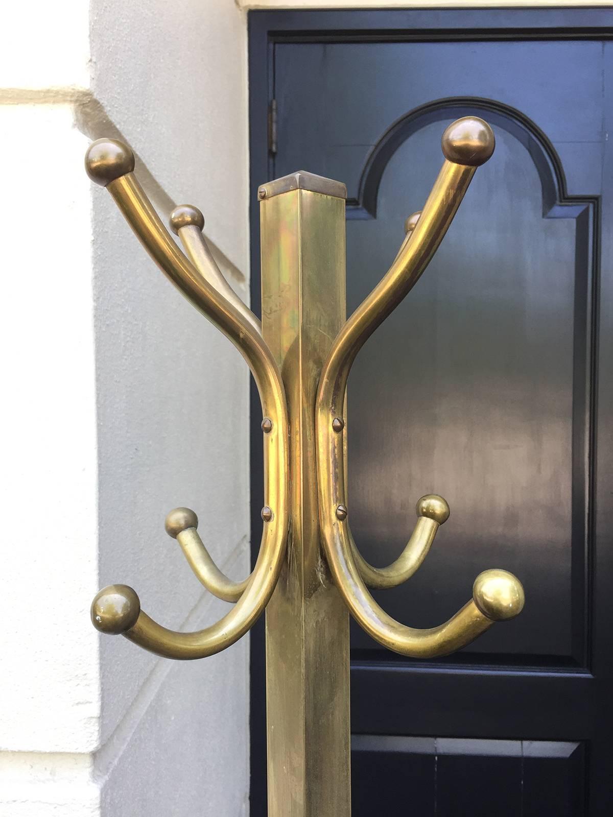 Early 20th Century Brass Hat Rack In Excellent Condition In Atlanta, GA