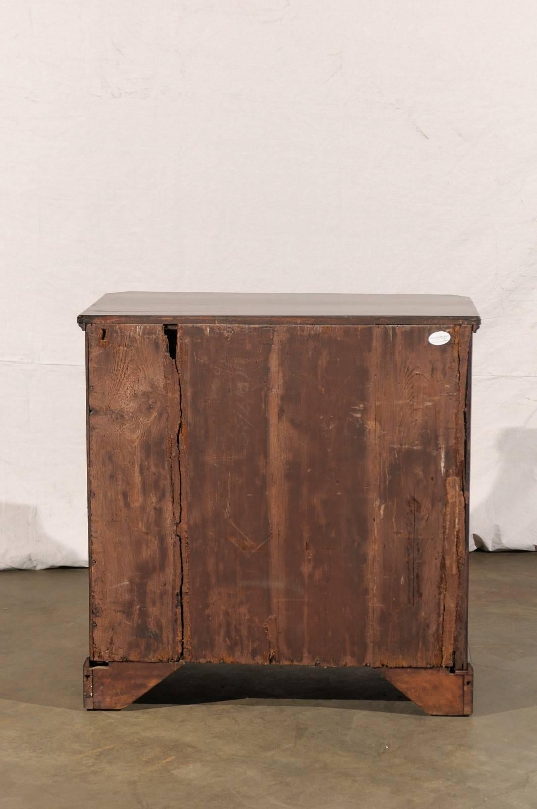 18th-19th Century George II English Chest, Burl Walnut Veneer, Chamfered Corners 3