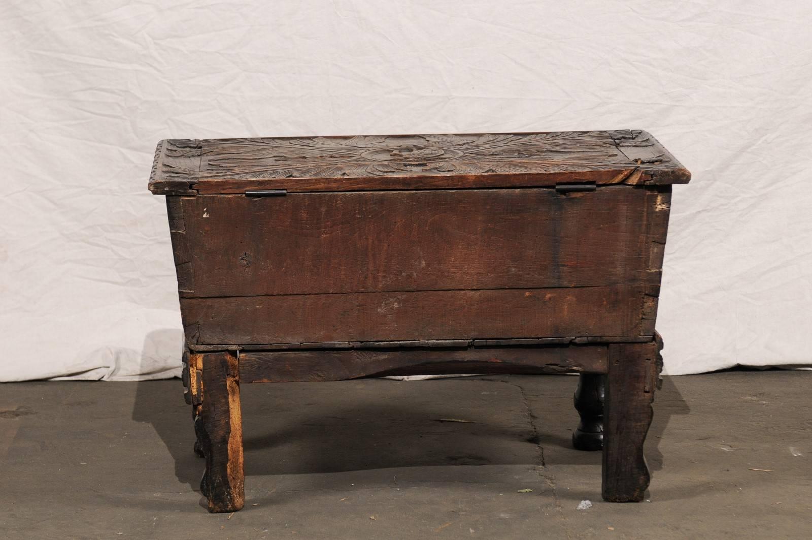 Possibly 18th Century Carved Italian Coffer For Sale 2