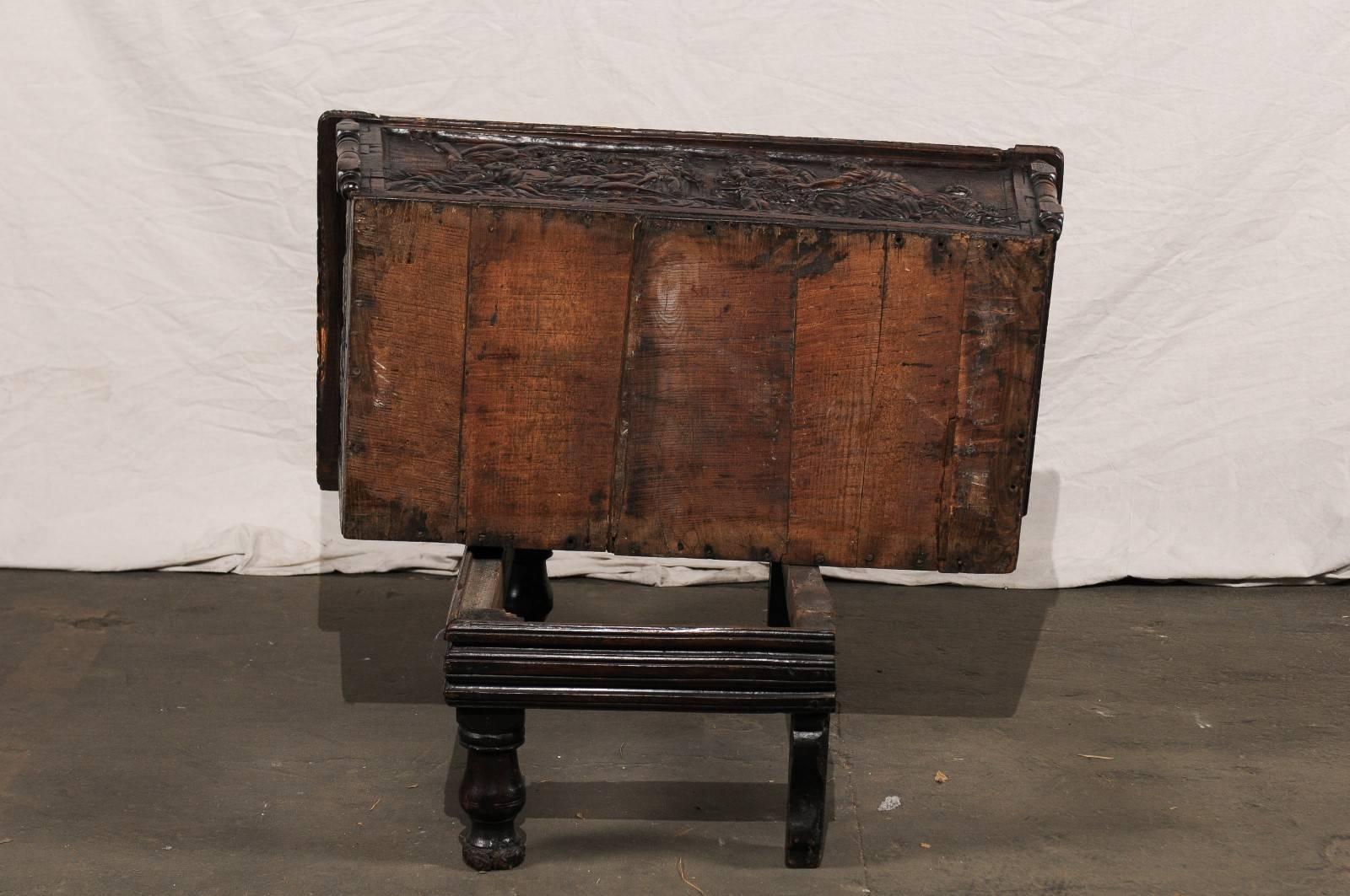 Possibly 18th Century Carved Italian Coffer For Sale 4