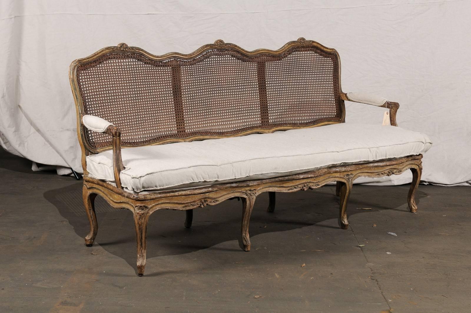 Régence 18th-19th Century Regence Settee with Cane