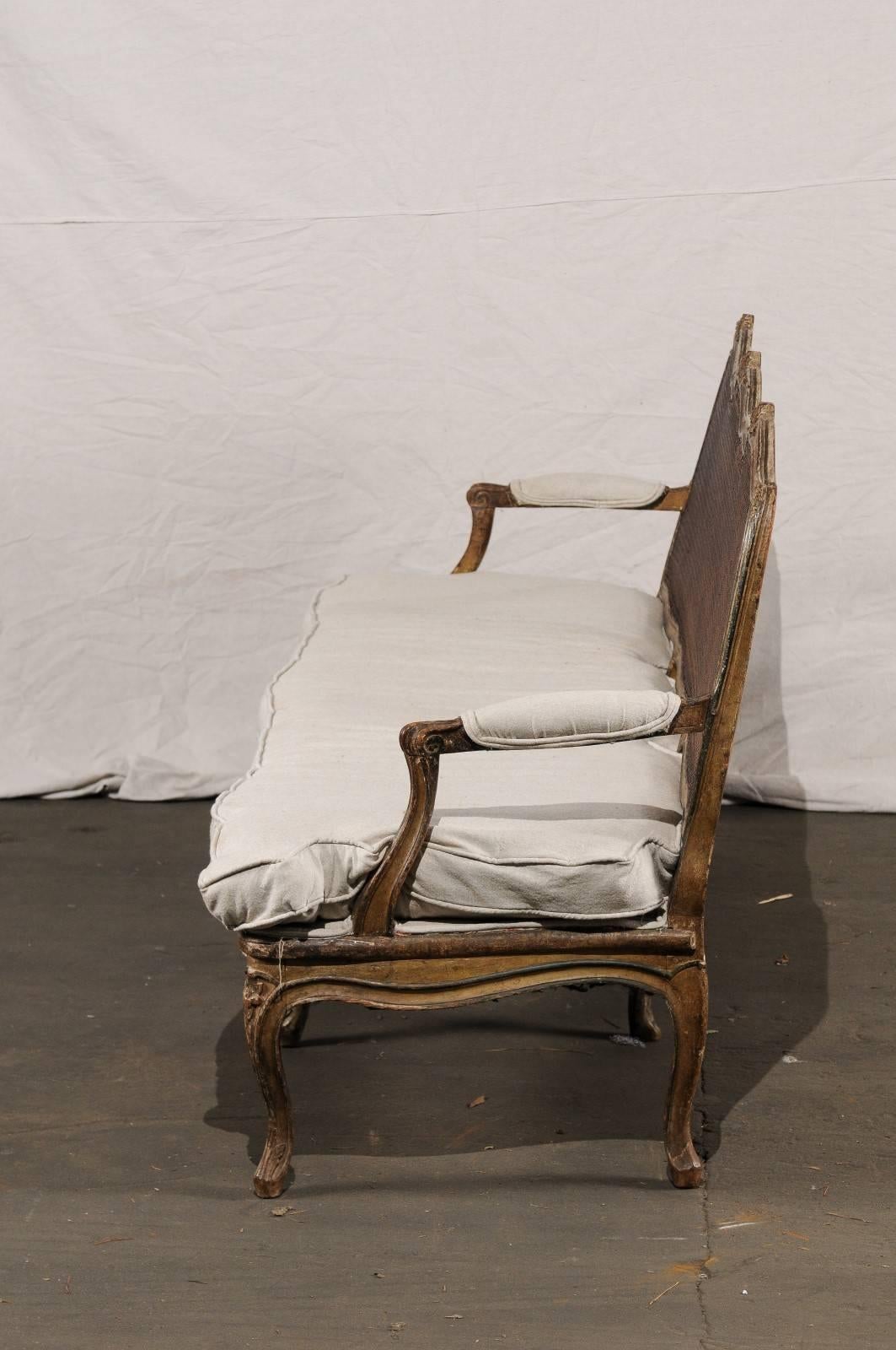 18th-19th Century Regence Settee with Cane 1