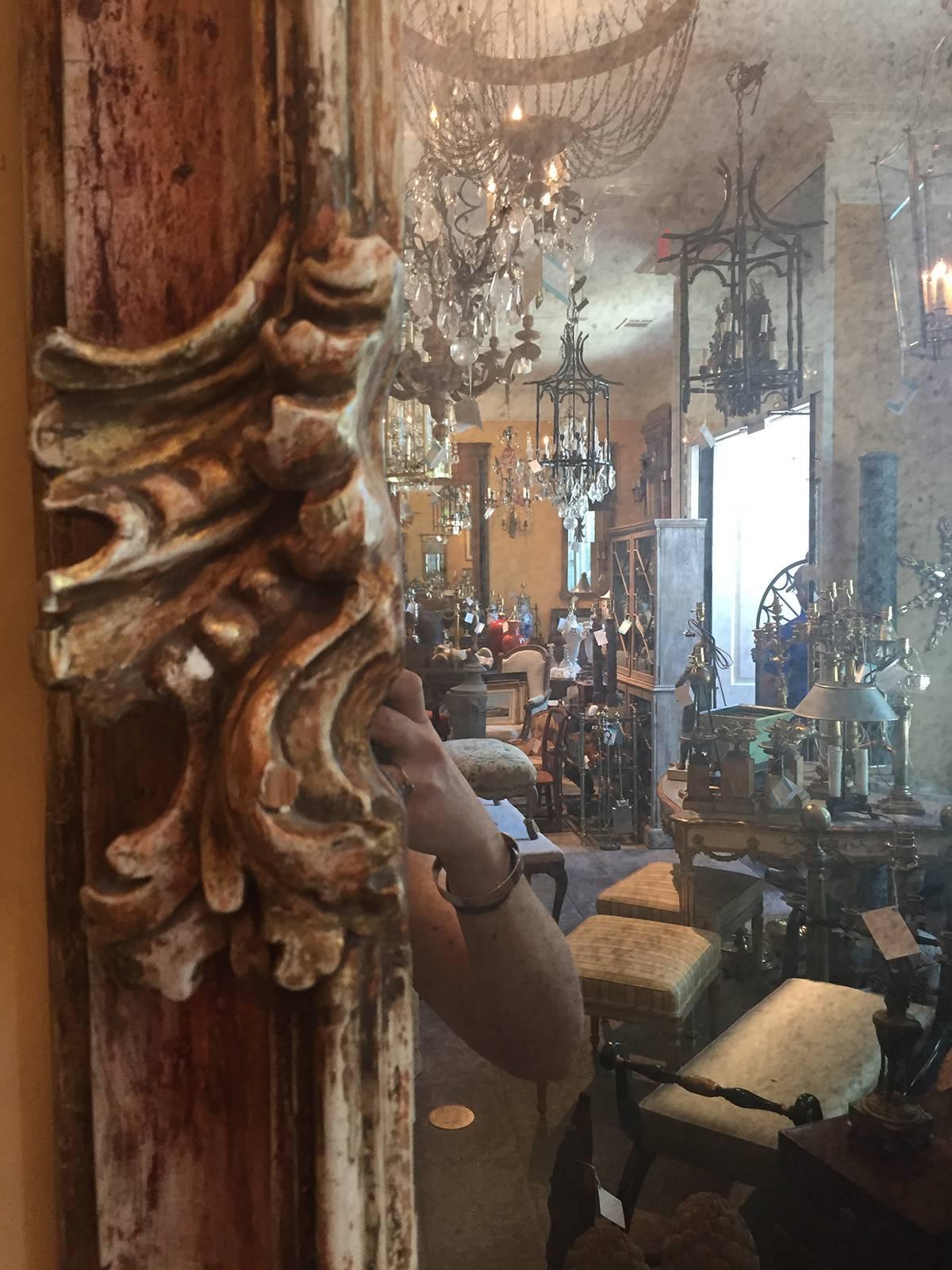 19th Century Early Italian Baroque Framed Mirror In Good Condition For Sale In Atlanta, GA