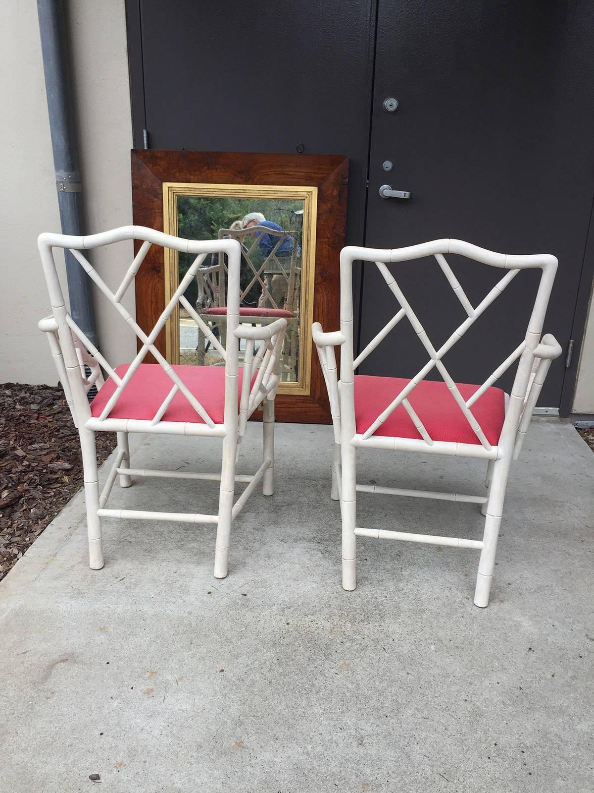 Pair of 19th Century Chippendale Style Bamboo Chairs In Good Condition In Atlanta, GA