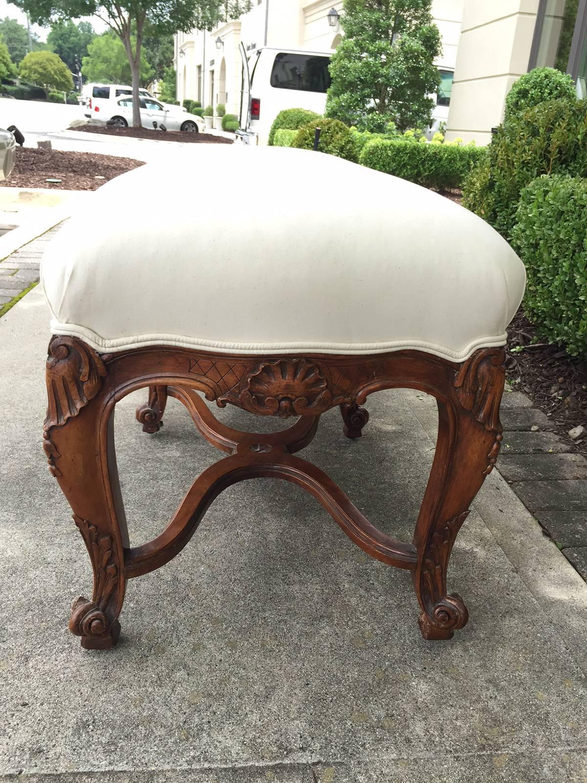Régence 19th Century French Regence Bench, Beautifully Carved