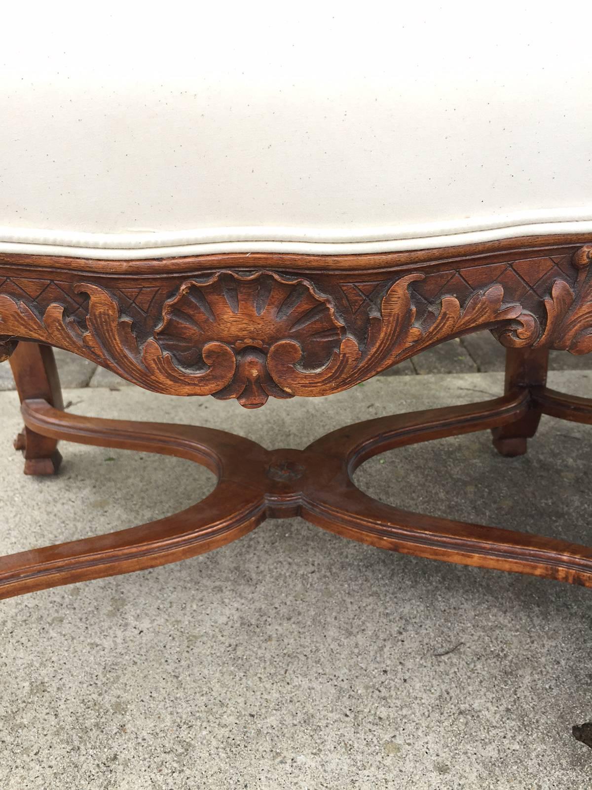 19th Century French Regence Bench, Beautifully Carved In Good Condition In Atlanta, GA