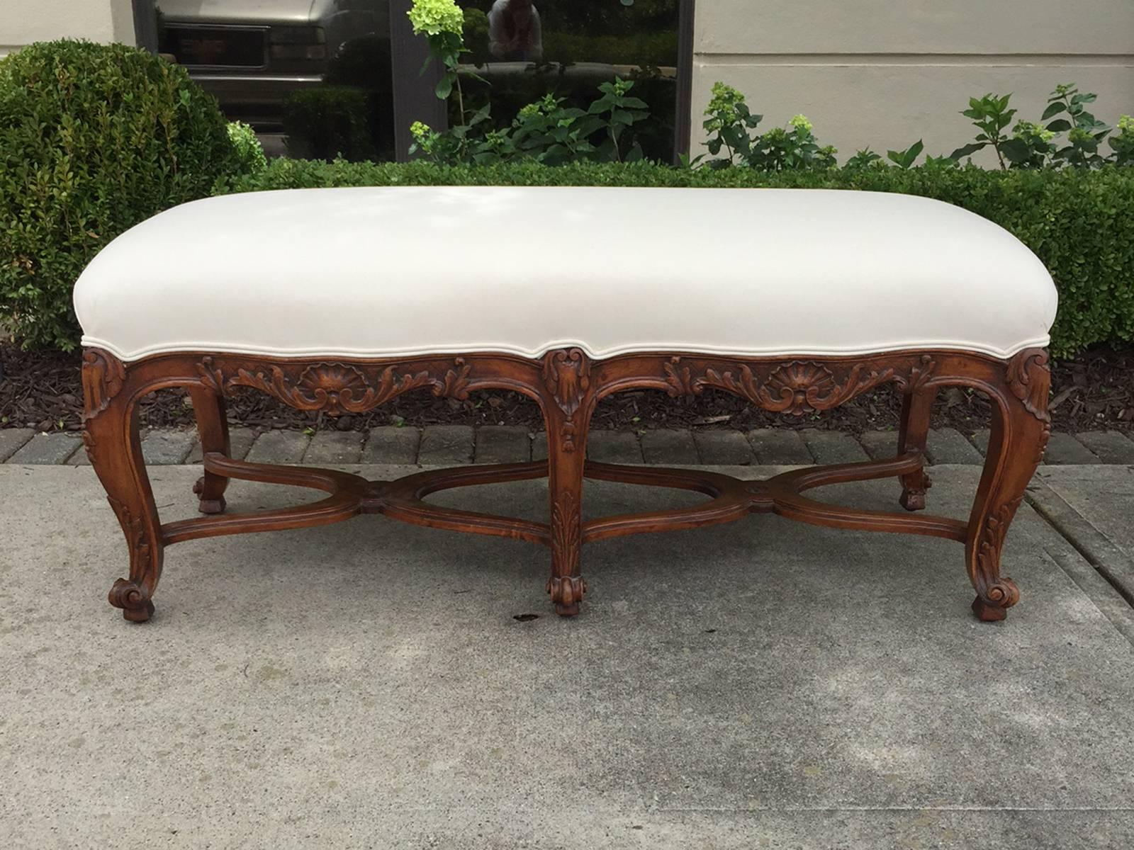 19th Century French Regence Bench, Beautifully Carved 4