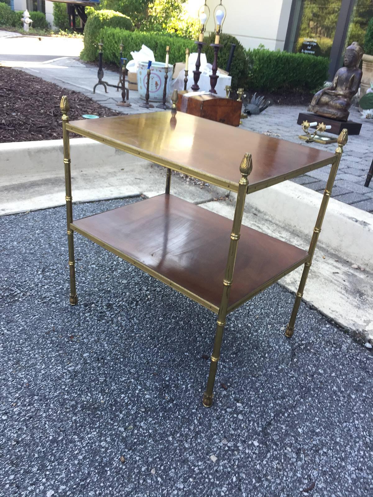 Pair of 20th century Smith & Watson brass side tables.
