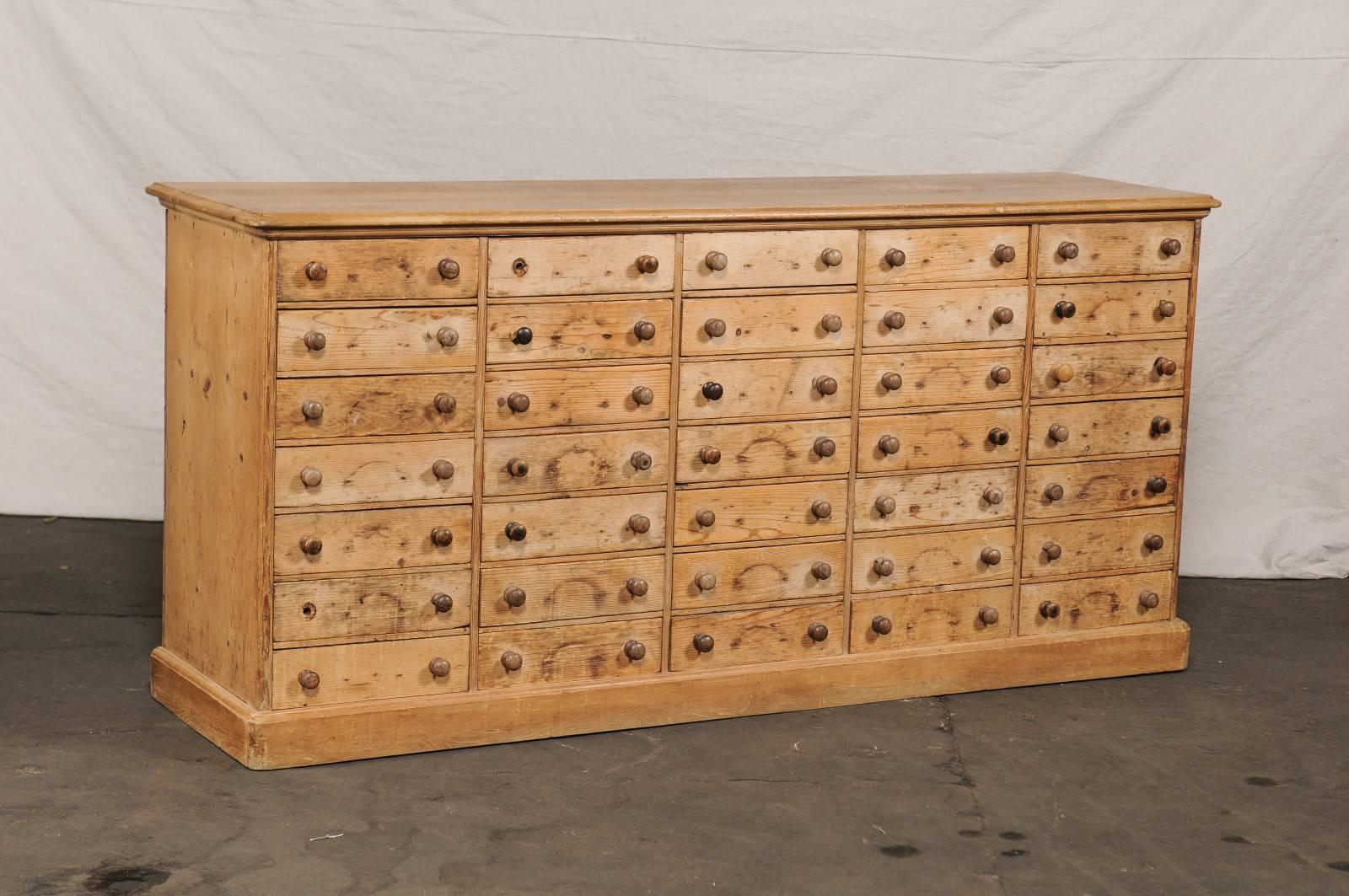 Large 19th Century French 35-Drawer Pine Apothecary 1