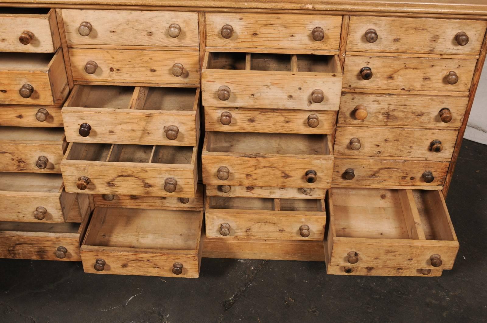 Large 19th Century French 35-Drawer Pine Apothecary 3