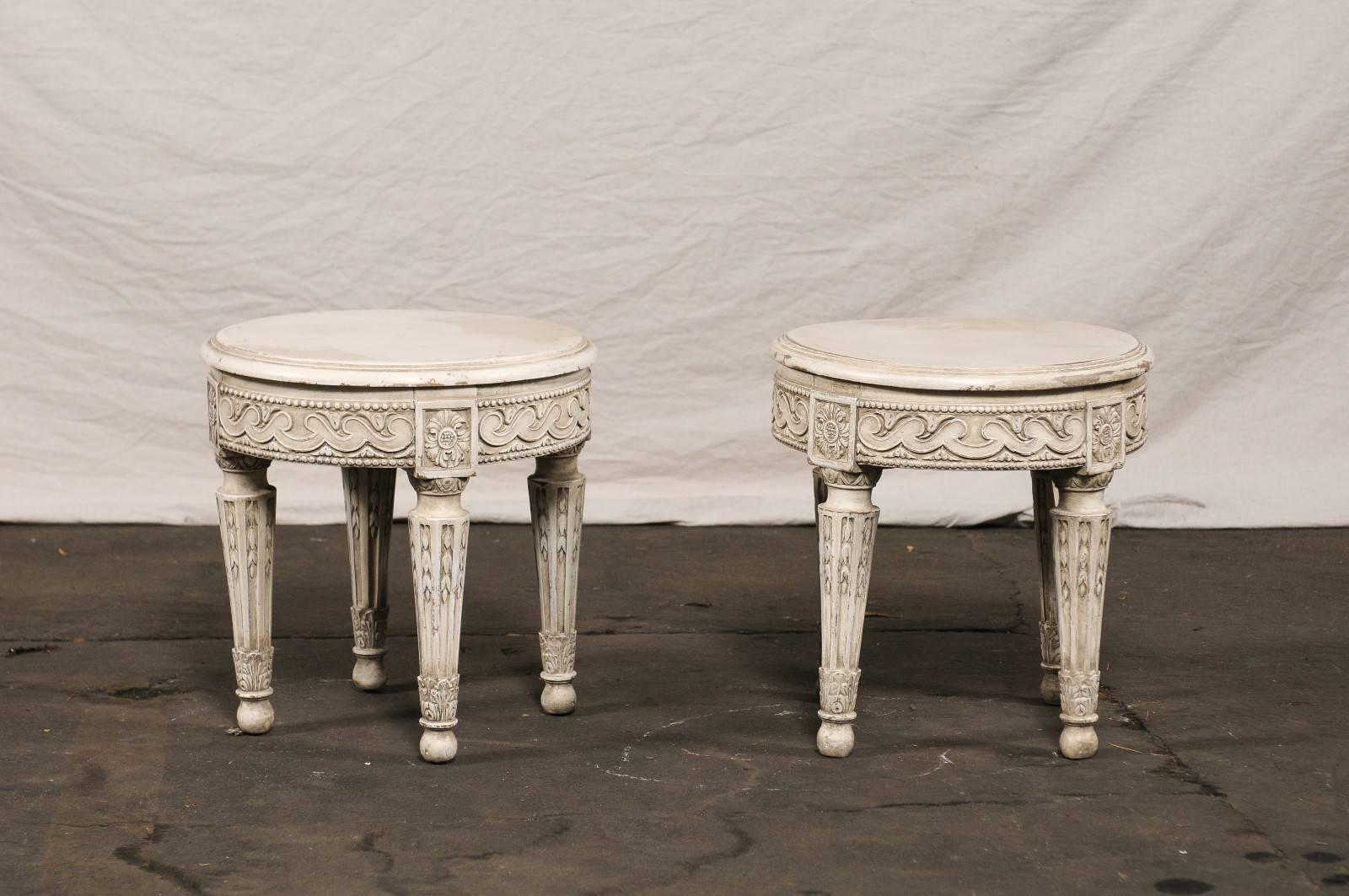 18th-19th century pair of taborets as tables.