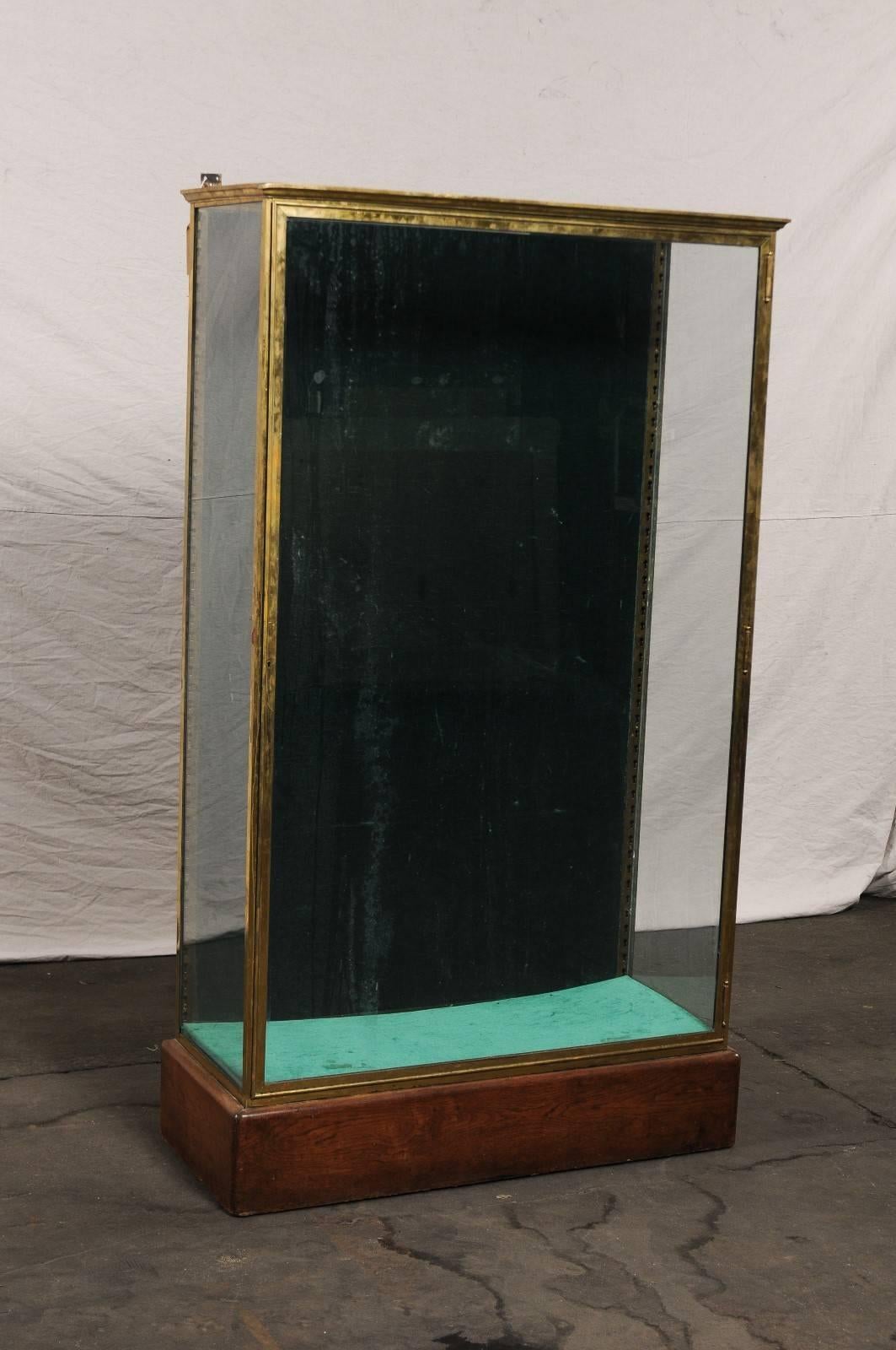 Early 20th Century Large Bronze and Glass Vitrine Cabinet im Zustand „Gut“ in Atlanta, GA