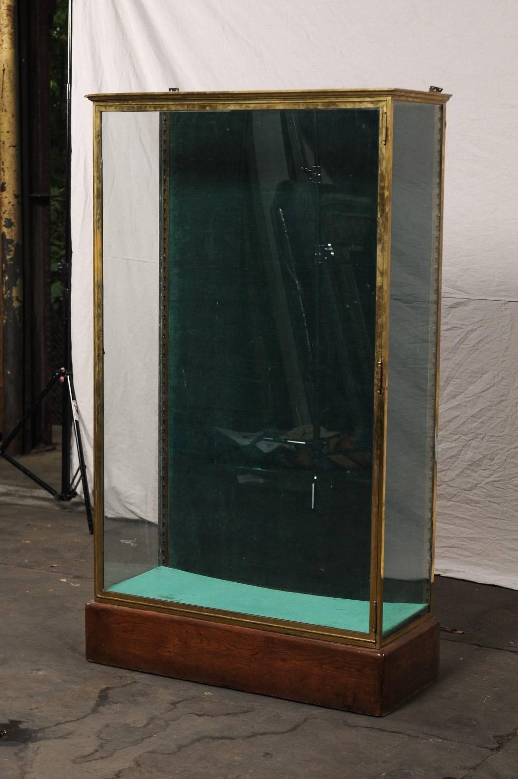 Early 20th Century Large Bronze and Glass Vitrine Cabinet (20. Jahrhundert)