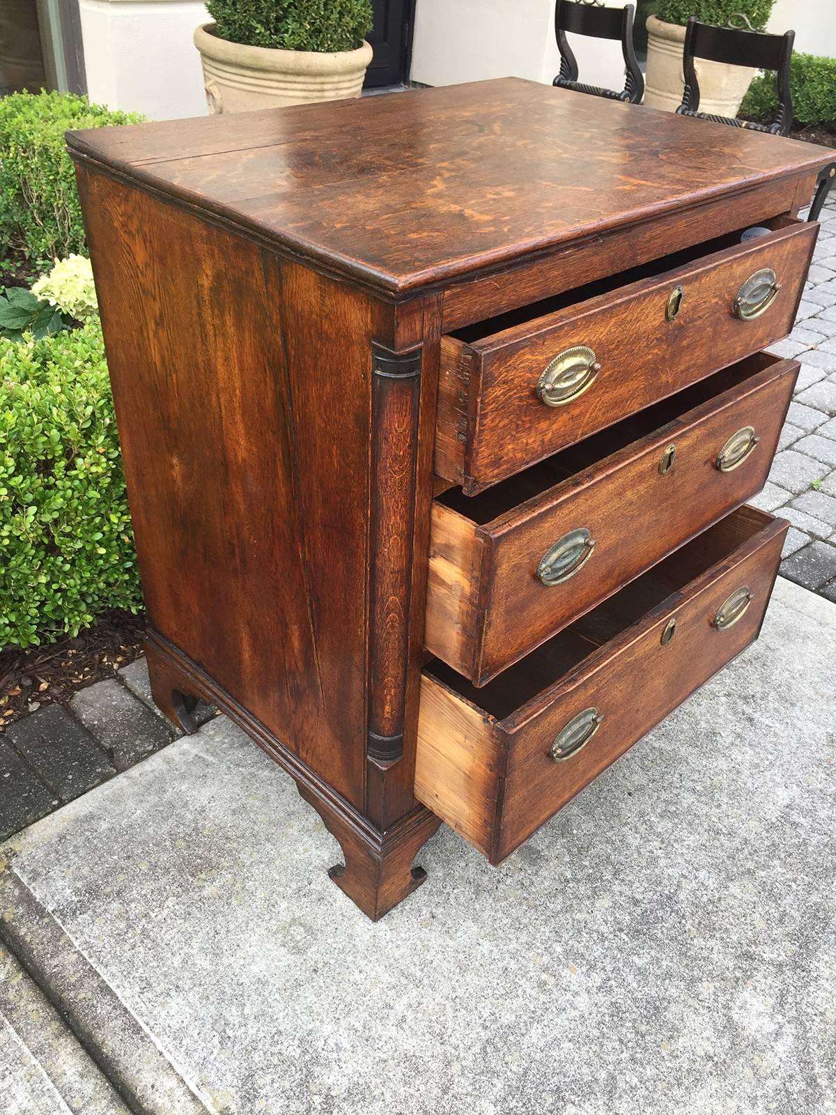19th Century English Regency Oak Chest with Carted Corners 3