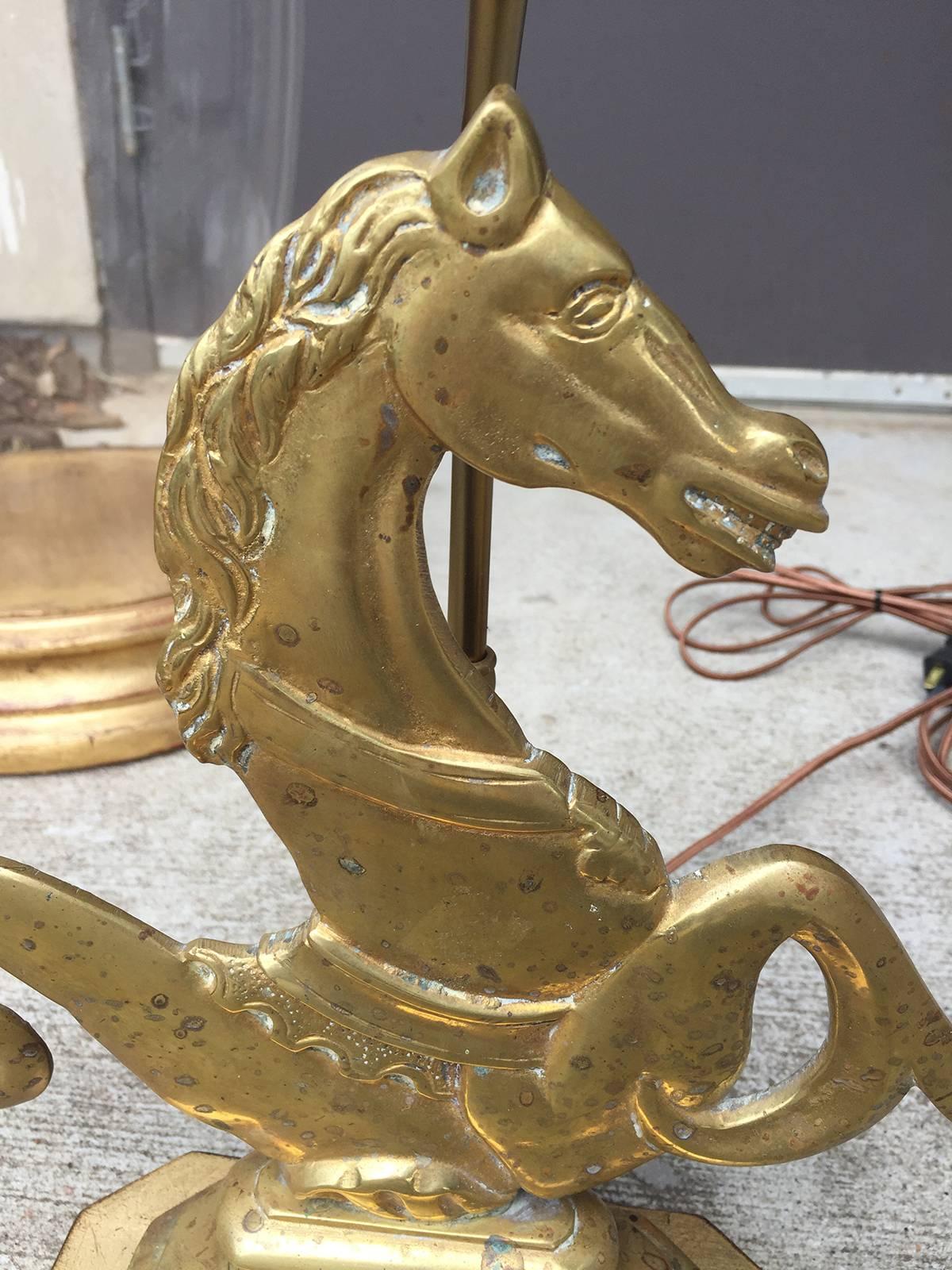 Large Pair of 19th-20th Century Venetian Seahorses, Made into Lamps In Good Condition In Atlanta, GA