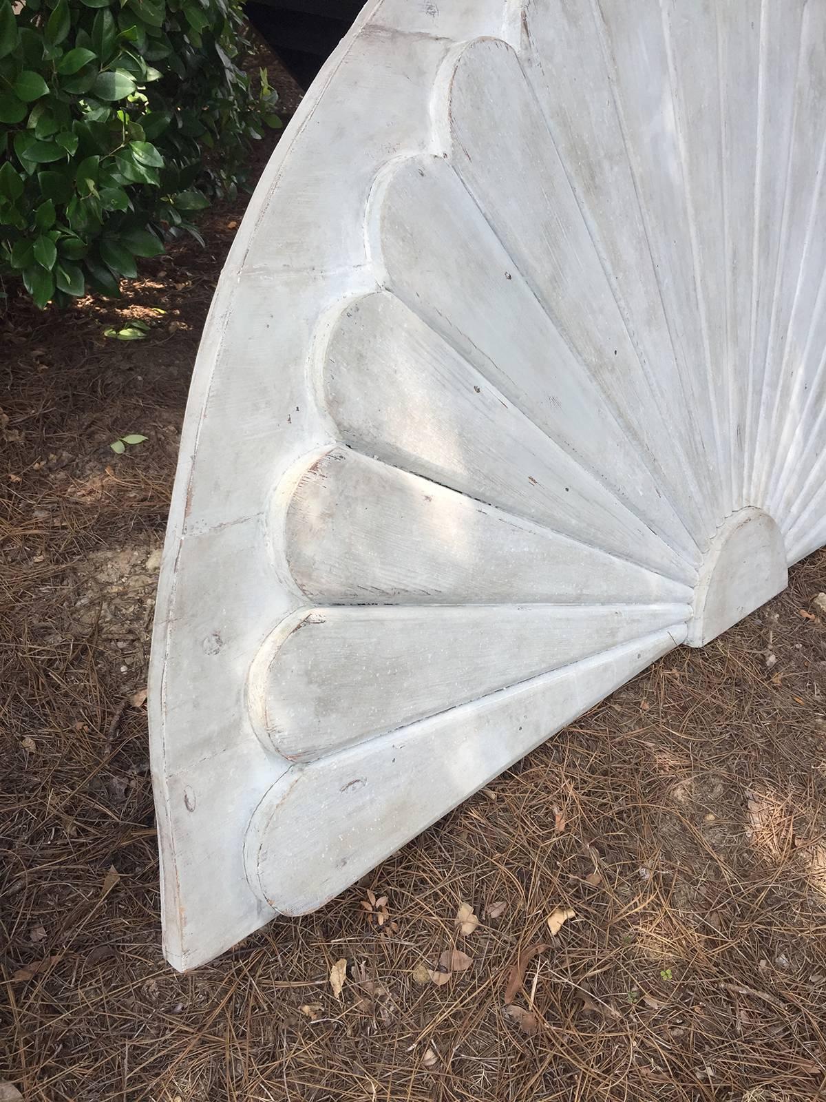 Late 19th Century/ Early 20th Century carved wooden architectural fan, custom French blue paint
Wall decoration 