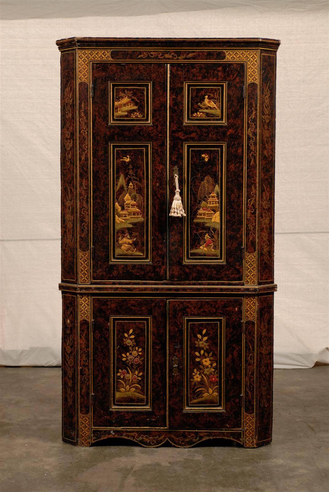 19th century chinoiserie corner cabinet.