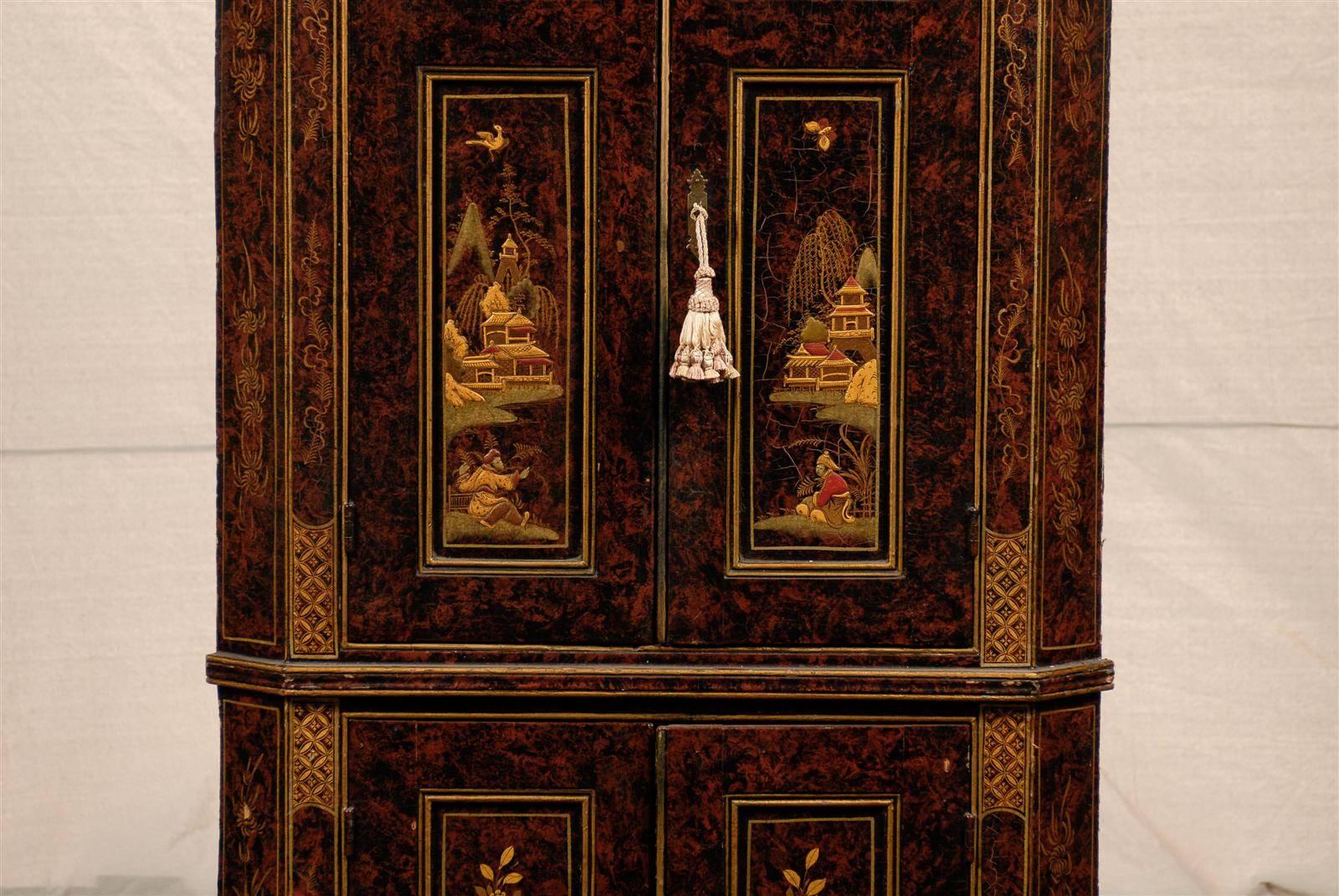 Wood 19th Century Chinoiserie Corner Cabinet