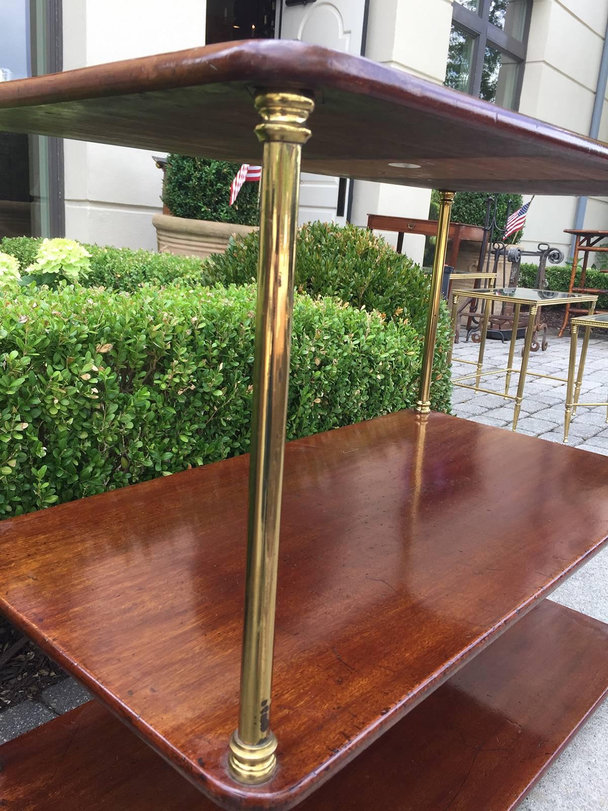 Millar & Beatty Irish Regncey Style Etagere, Mahogany & Brass, circa 1800-1860 In Good Condition In Atlanta, GA