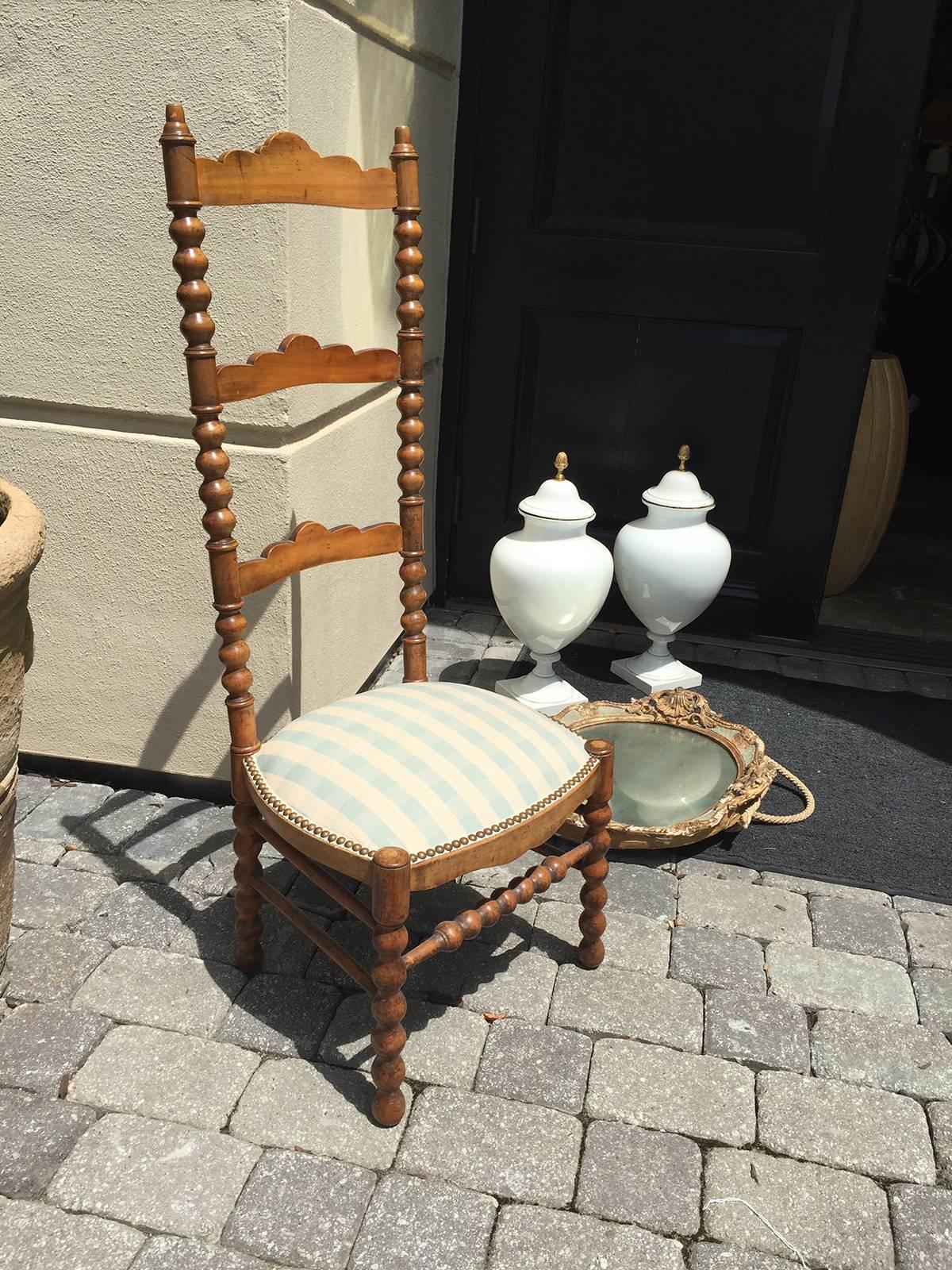 19th Century Fruitwood High Back French Chair In Good Condition In Atlanta, GA