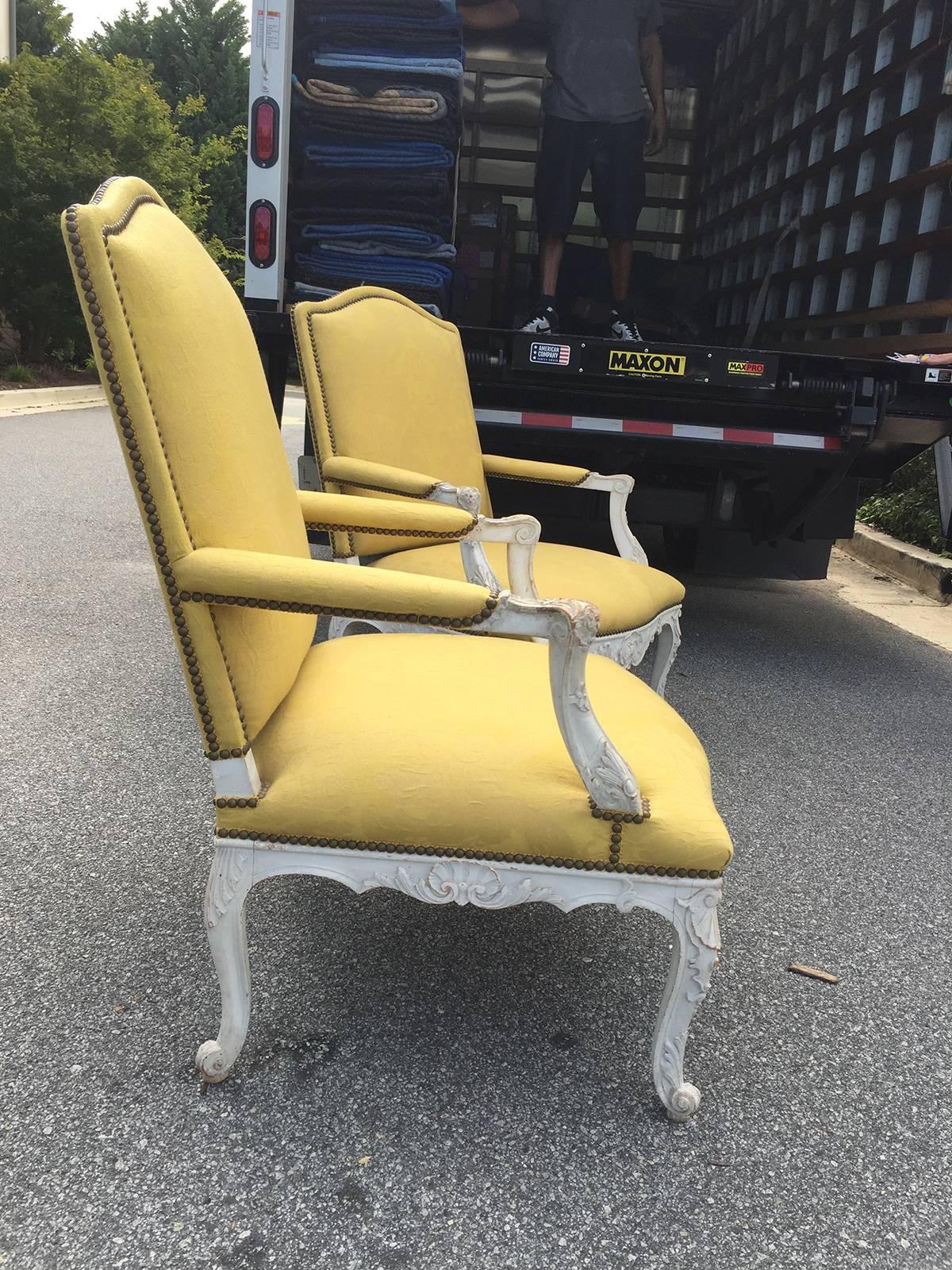 Pair of Large 19th Century, Regence Style Armchairs In Good Condition In Atlanta, GA