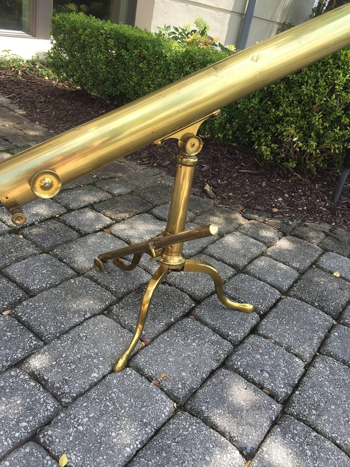 Quality English Brass Telescope by Husbands, Signed, circa 1880 4