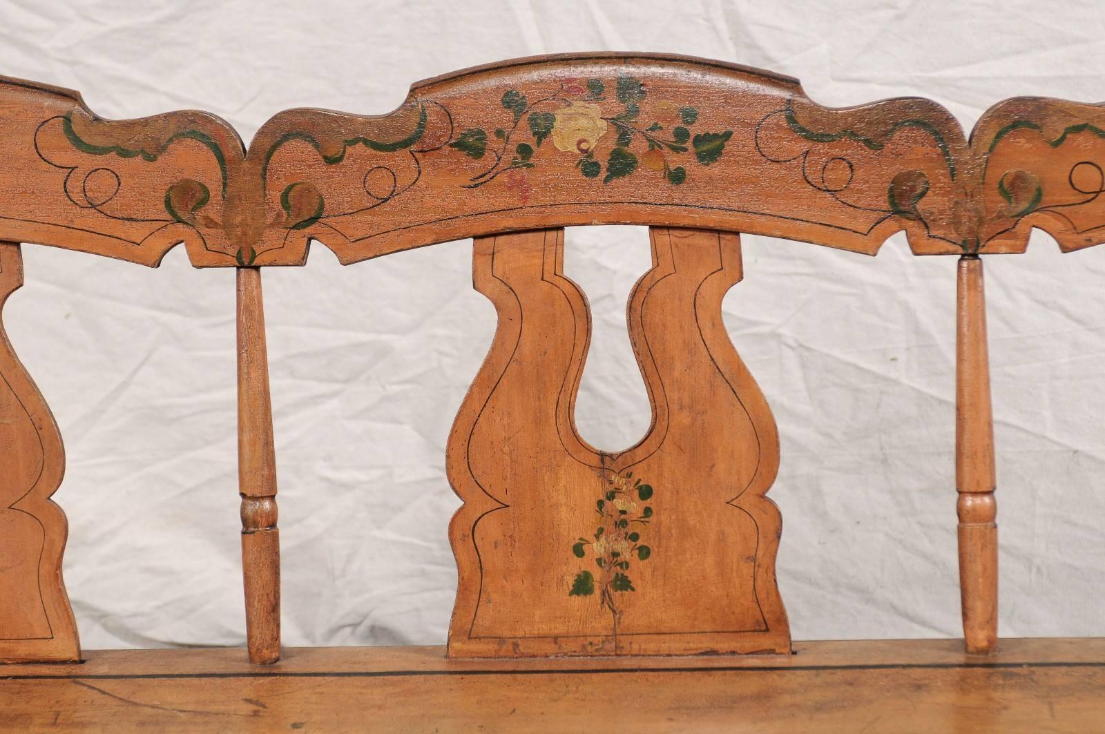 Wood 19th Century American Painted Bench For Sale