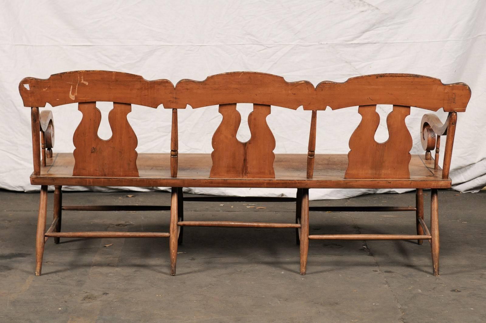 19th Century American Painted Bench For Sale 3