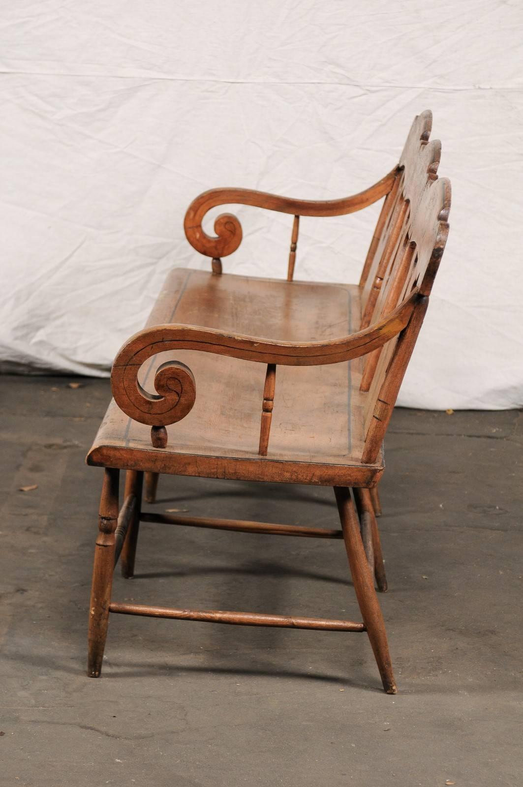 19th Century American Painted Bench For Sale 4