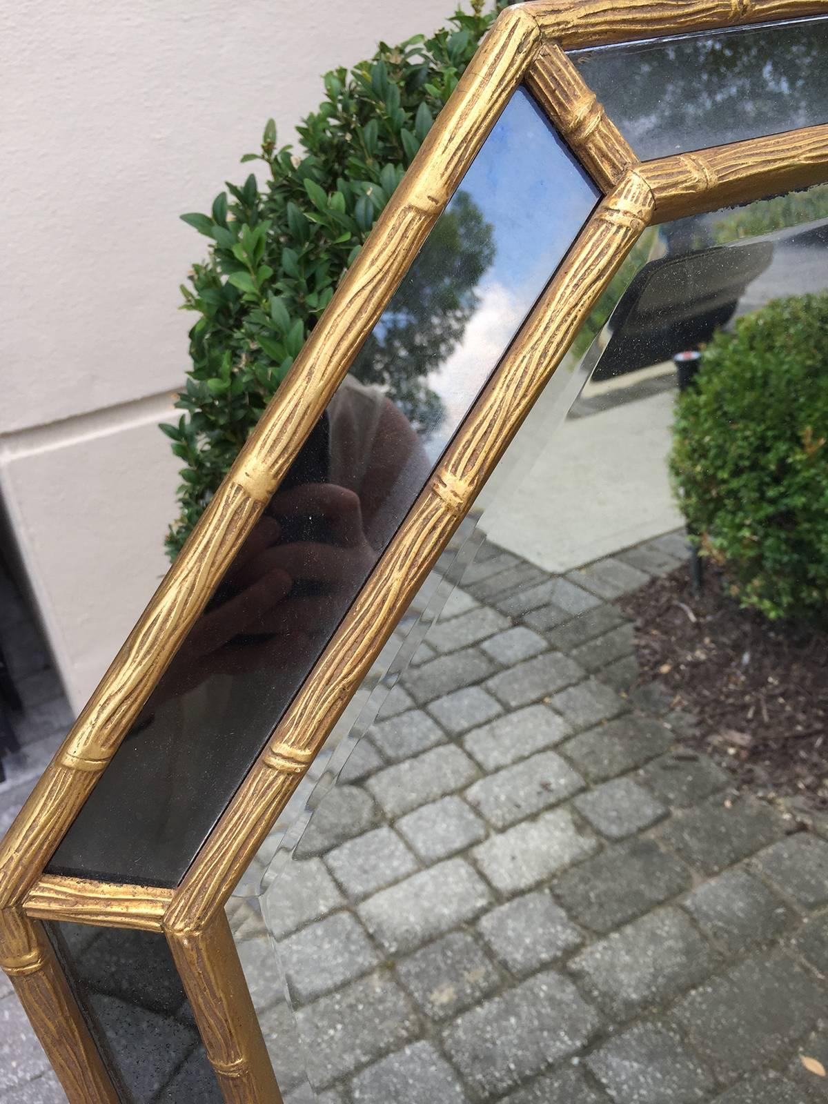 Mid-Century Italian octagonal gilt edge mirror.