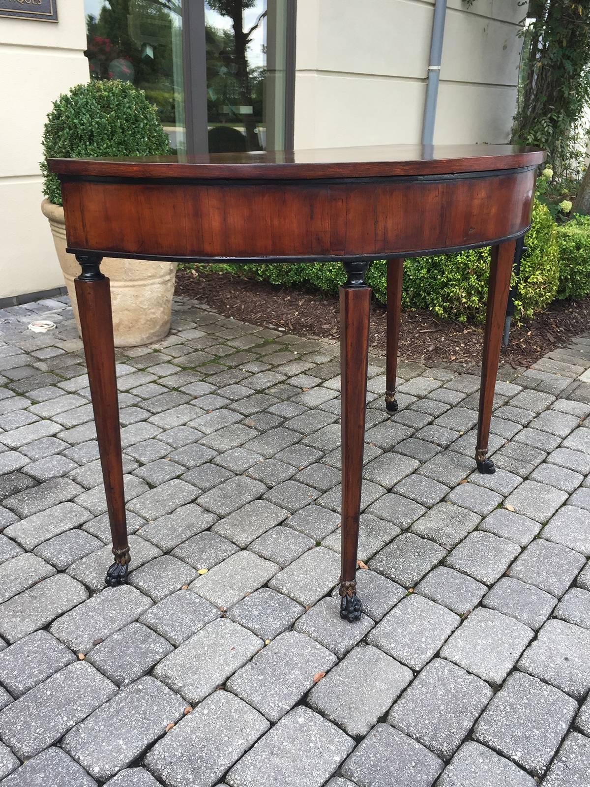 19th Century Italian Neoclassical Fruitwood Demilune 3