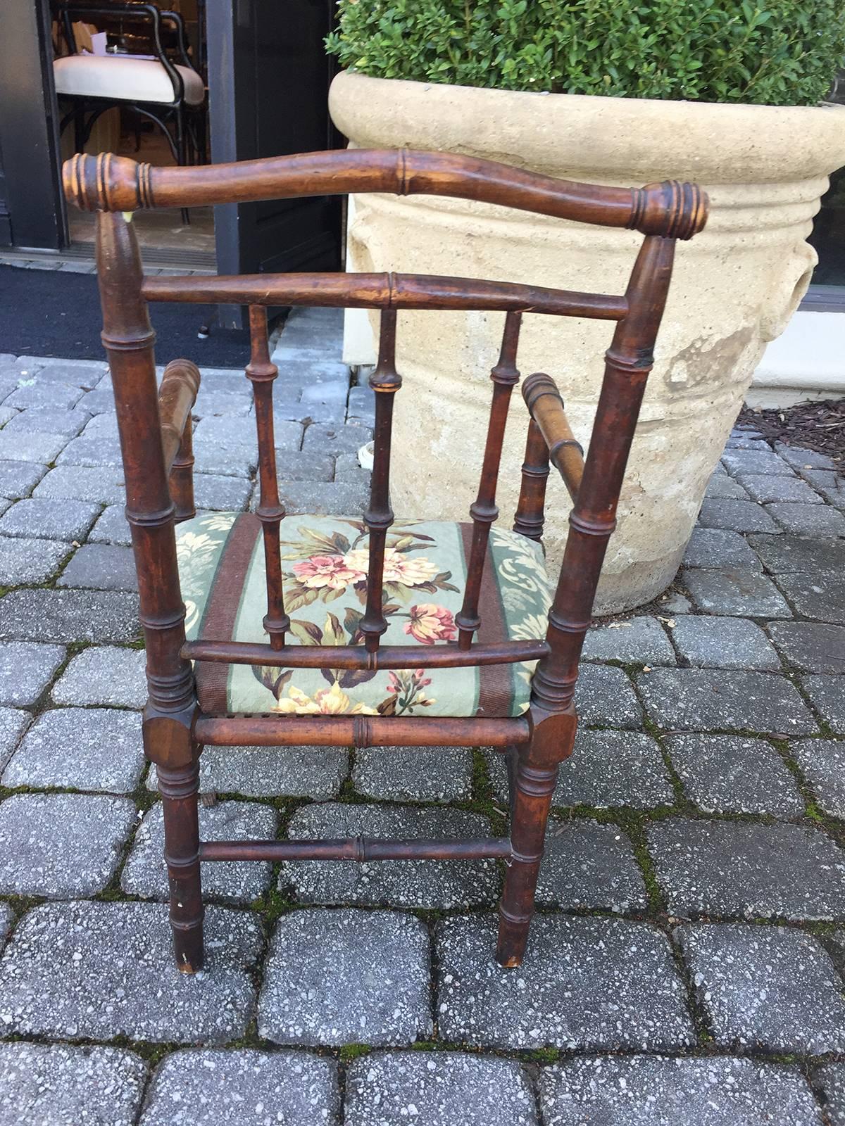 Late 19th-Early 20th Century English Faux Bamboo Childs Chair 3
