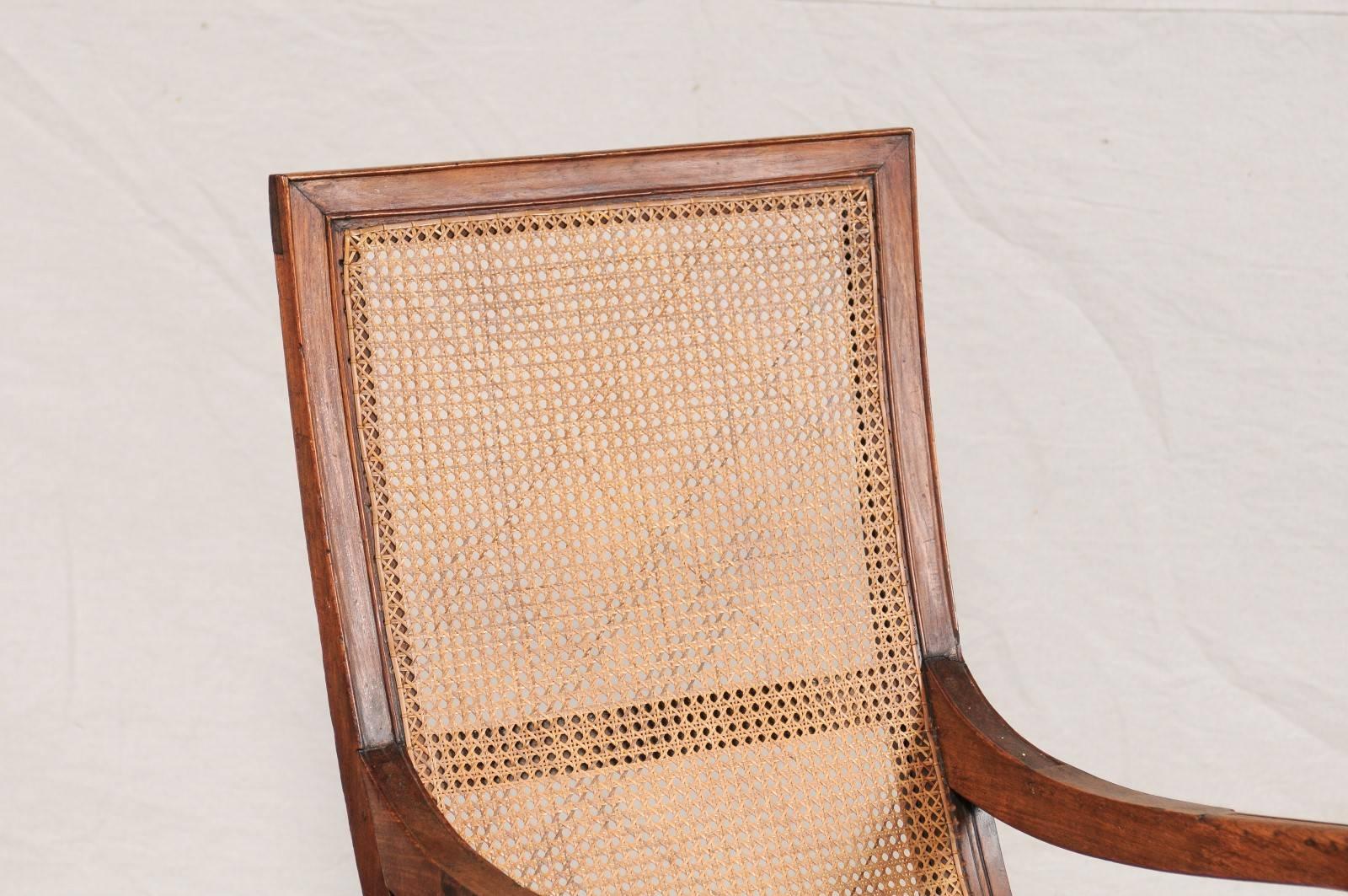Caribbean Regency Cane Chair, Hardware by Larrivee, circa 1820 In Good Condition In Atlanta, GA