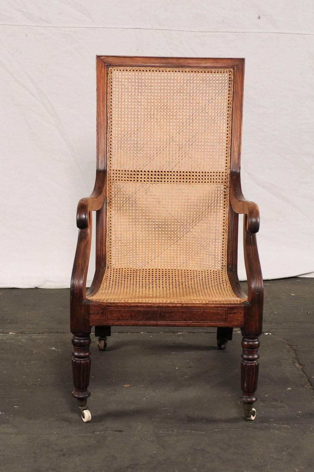 Early 19th Century Caribbean Regency Cane Chair, Hardware by Larrivee, circa 1820