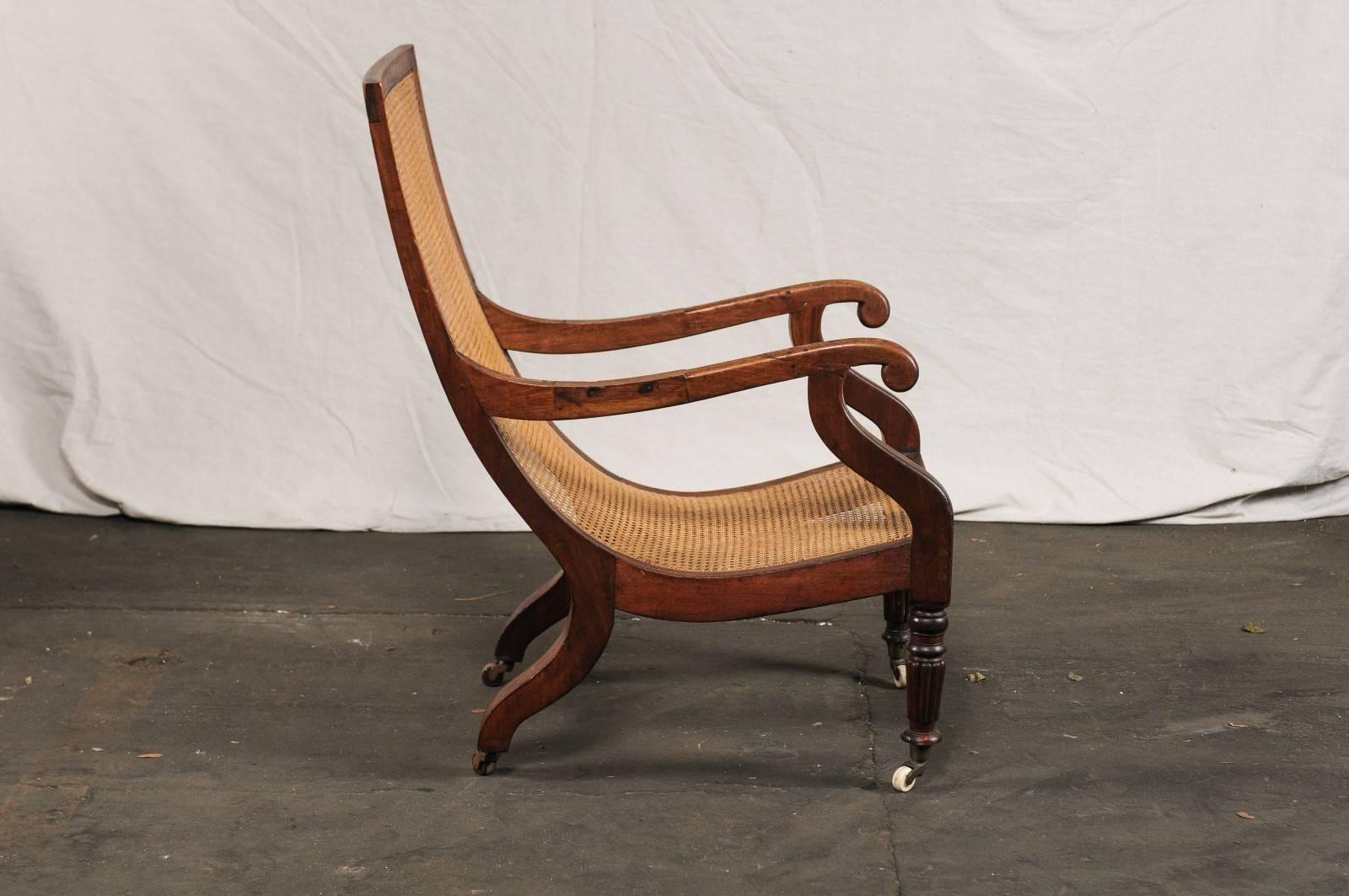 Caribbean Regency Cane Chair, Hardware by Larrivee, circa 1820 1