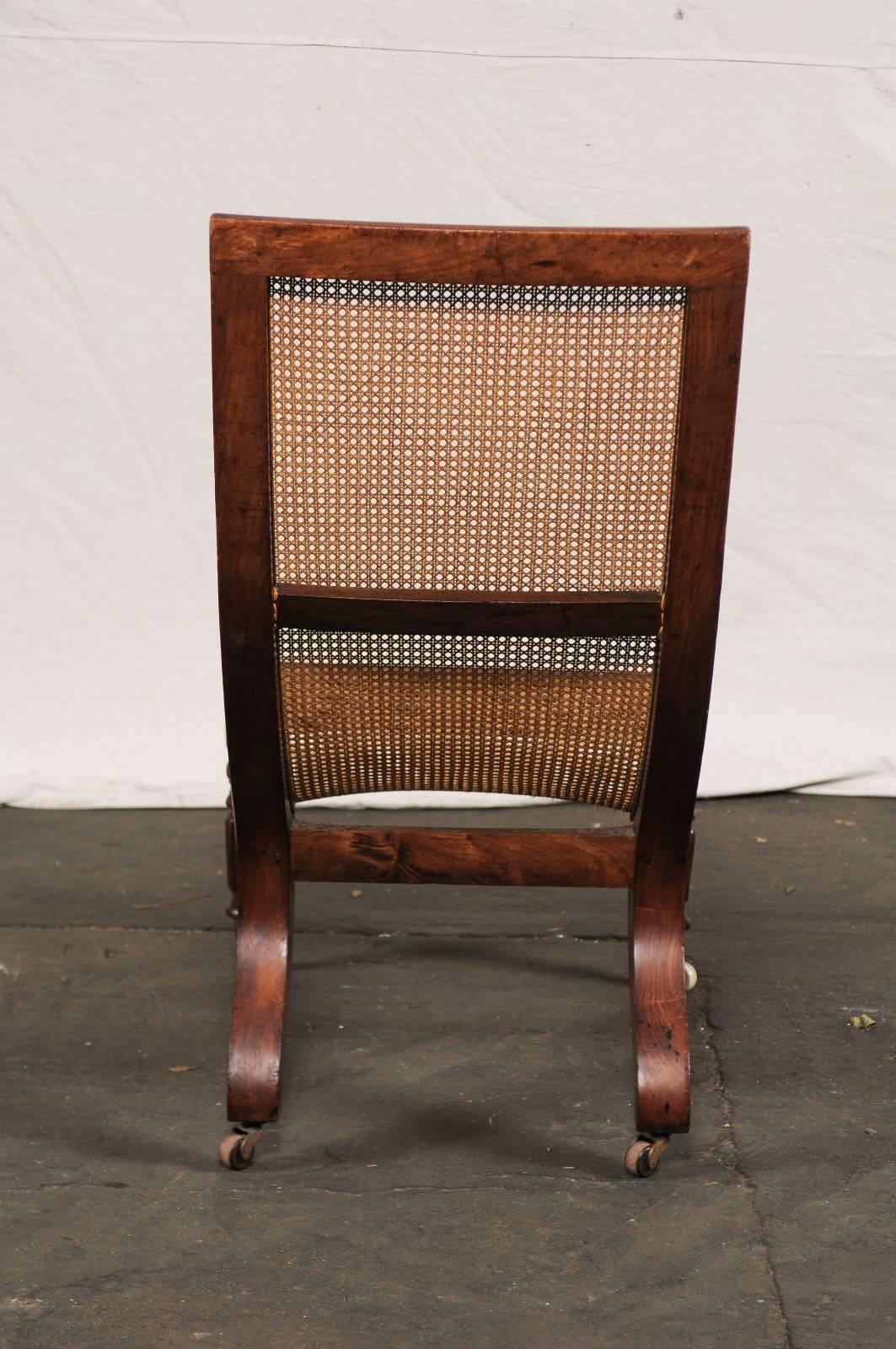 Caribbean Regency Cane Chair, Hardware by Larrivee, circa 1820 2
