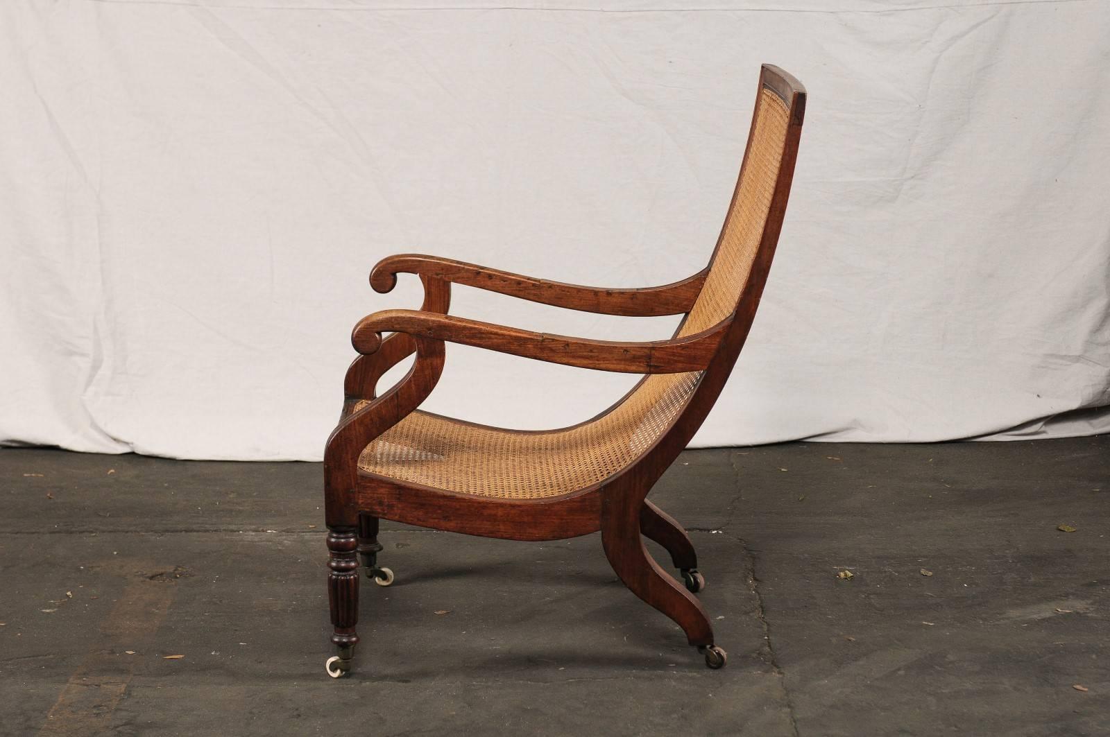 Caribbean Regency Cane Chair, Hardware by Larrivee, circa 1820 3