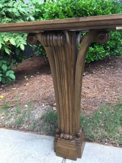 Painted & Carved Jansen Style Console with Cluster Column Supports, circa 1950