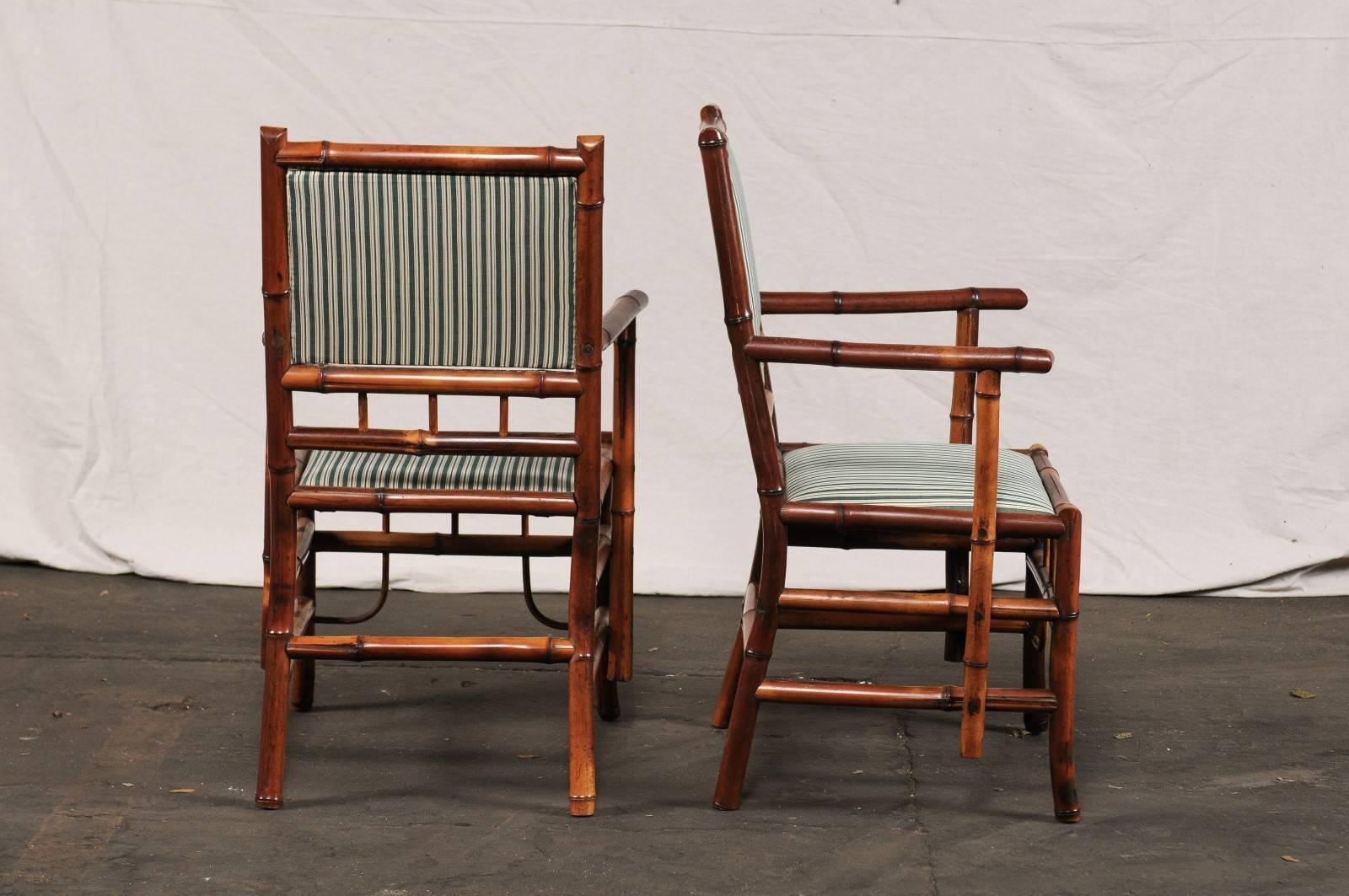 Pair of 19th-20th Century English Bamboo Armchairs 2