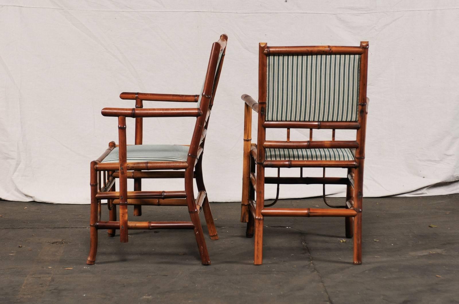 Pair of 19th-20th Century English Bamboo Armchairs 3