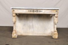 19th Century Gilt First Empire Style Console with Lion Legs