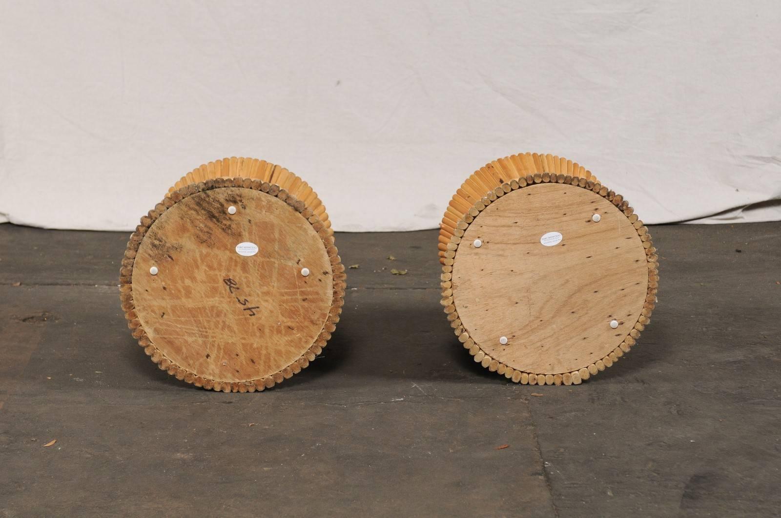 Pair of Sheaf of Wheat Tables Attributed to McGuire, circa 1970s 5